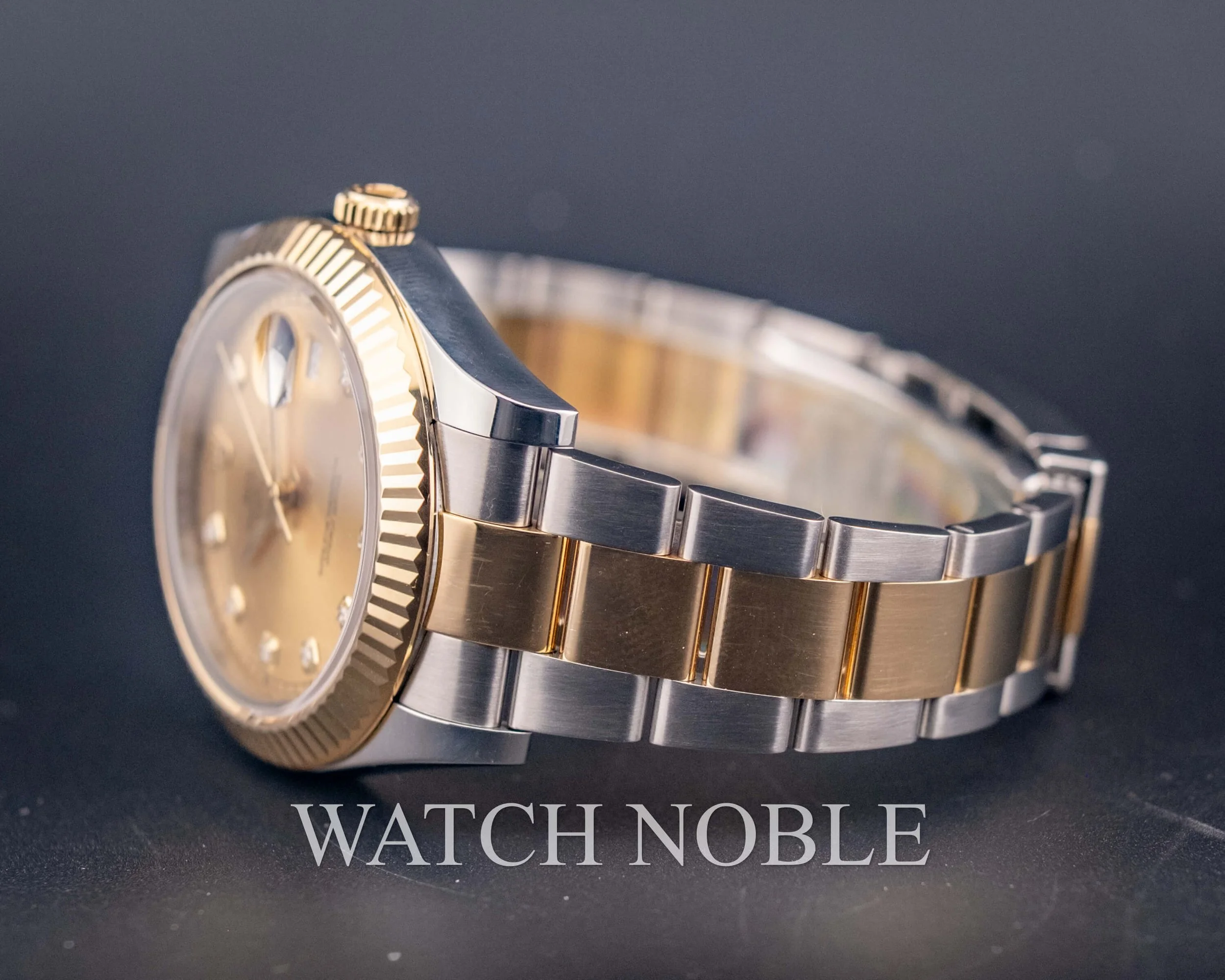 Pre-owned Rolex Datejust II 41mm Factory Champagne Diamond Dial 116333