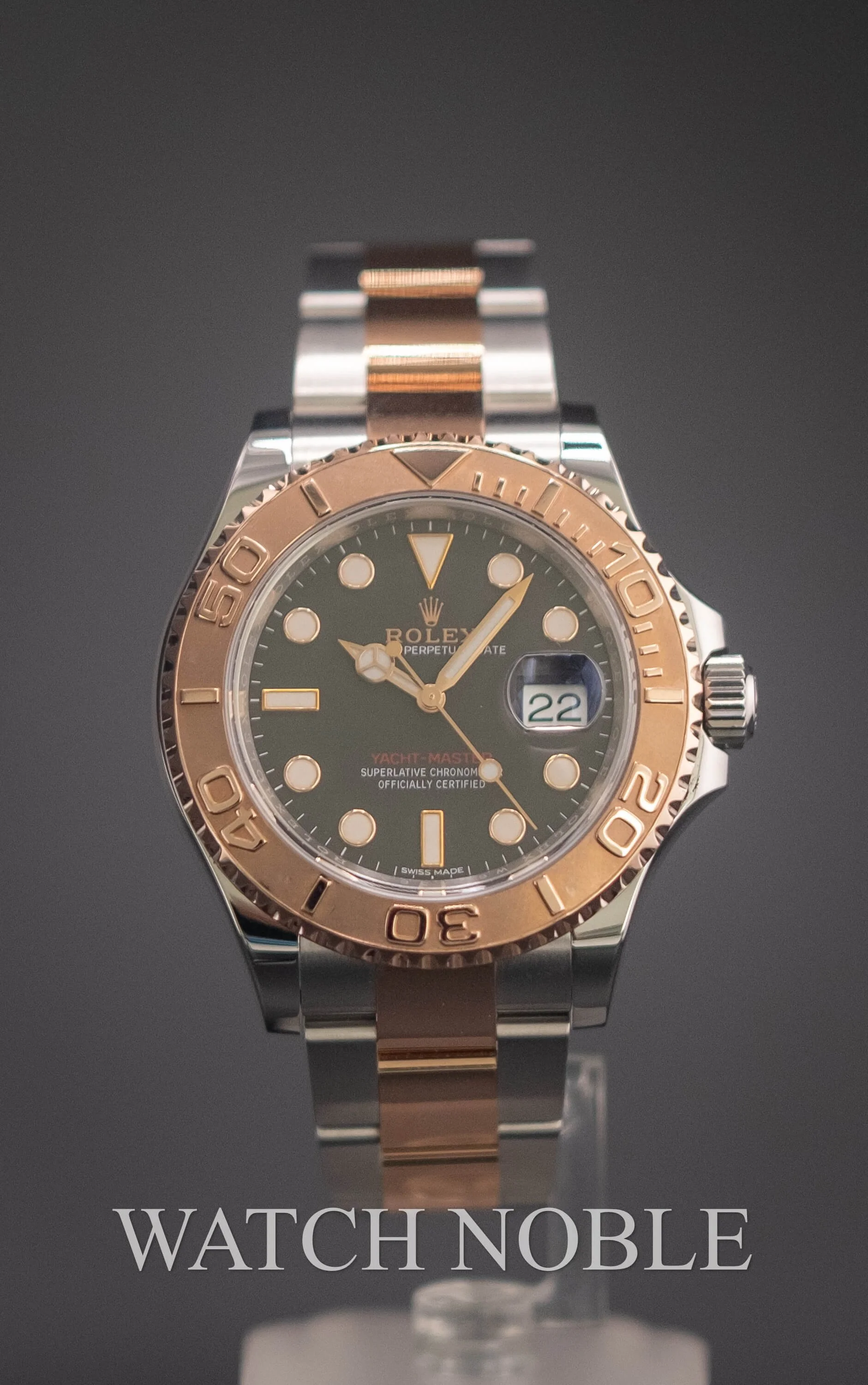 Pre-owned Rolex 116621 Yacht-Master Black Dial Steel/18K Everose Gold 40mm