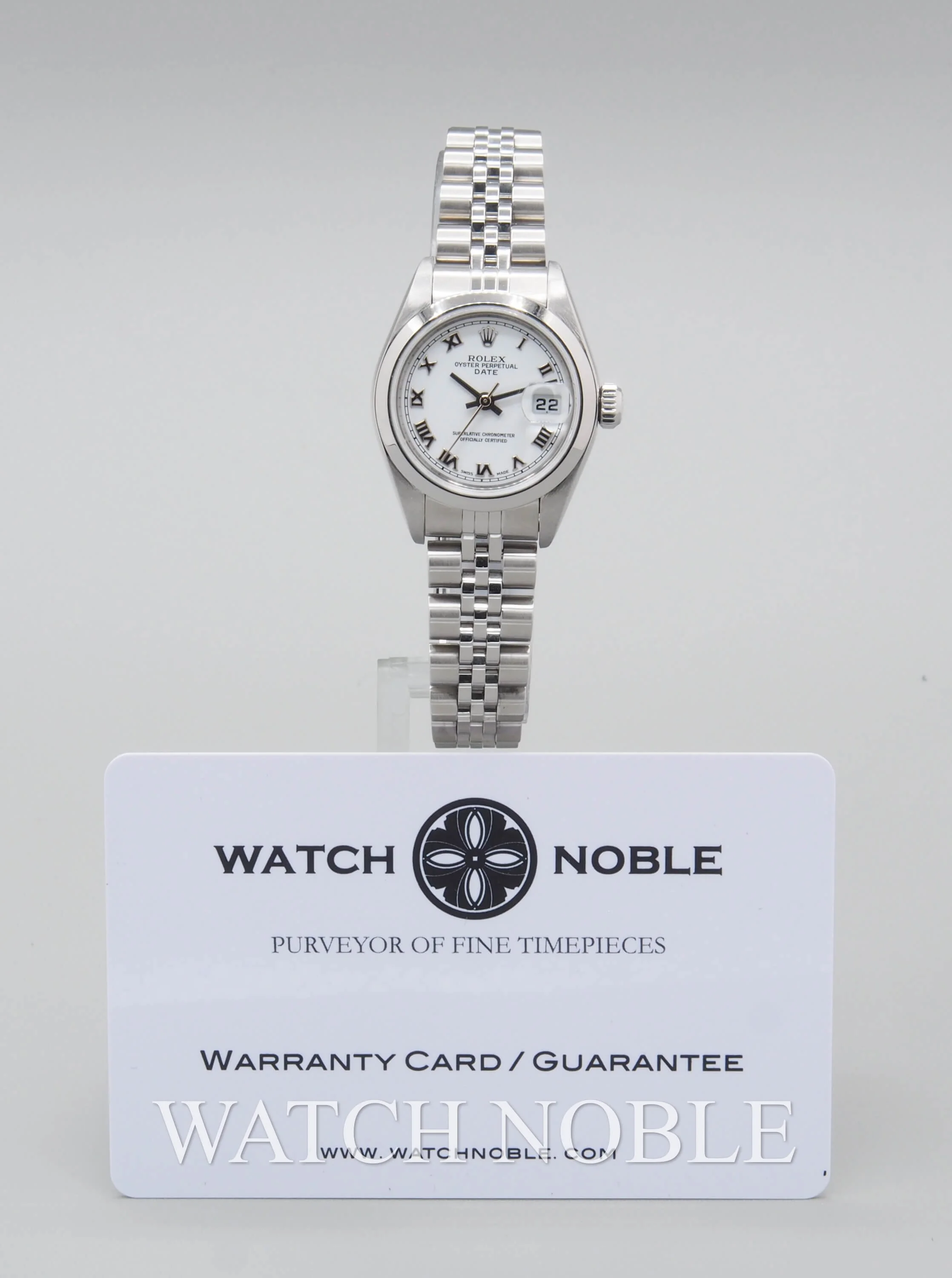 Pre-owned Rolex Oyster perpetual Date White Dial Stainless Steel 26mm on Jubilee Bracelet 79160.