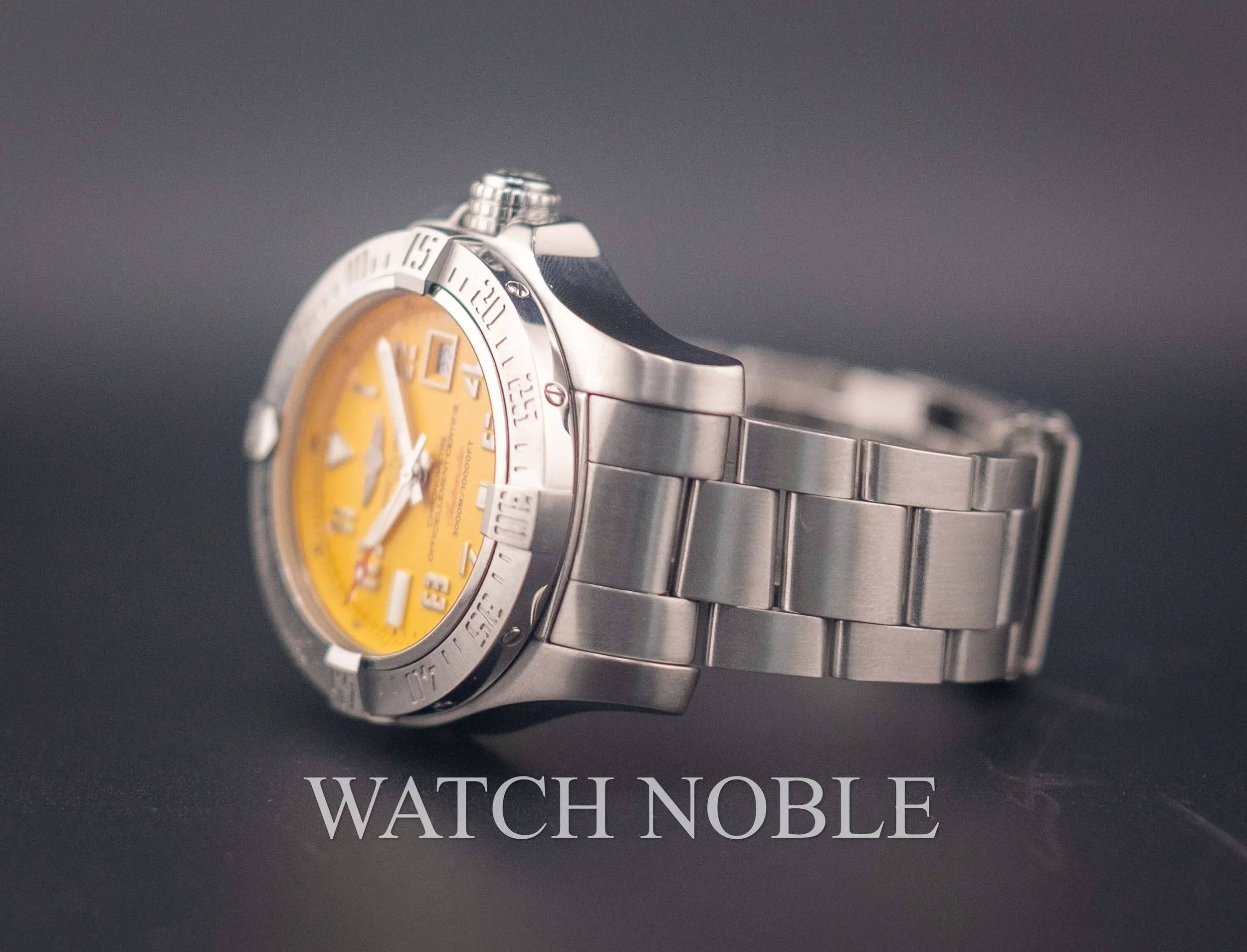 Pre-owned Breitling Avenger II Seawolf Yellow Dial A1733110/I519/169A