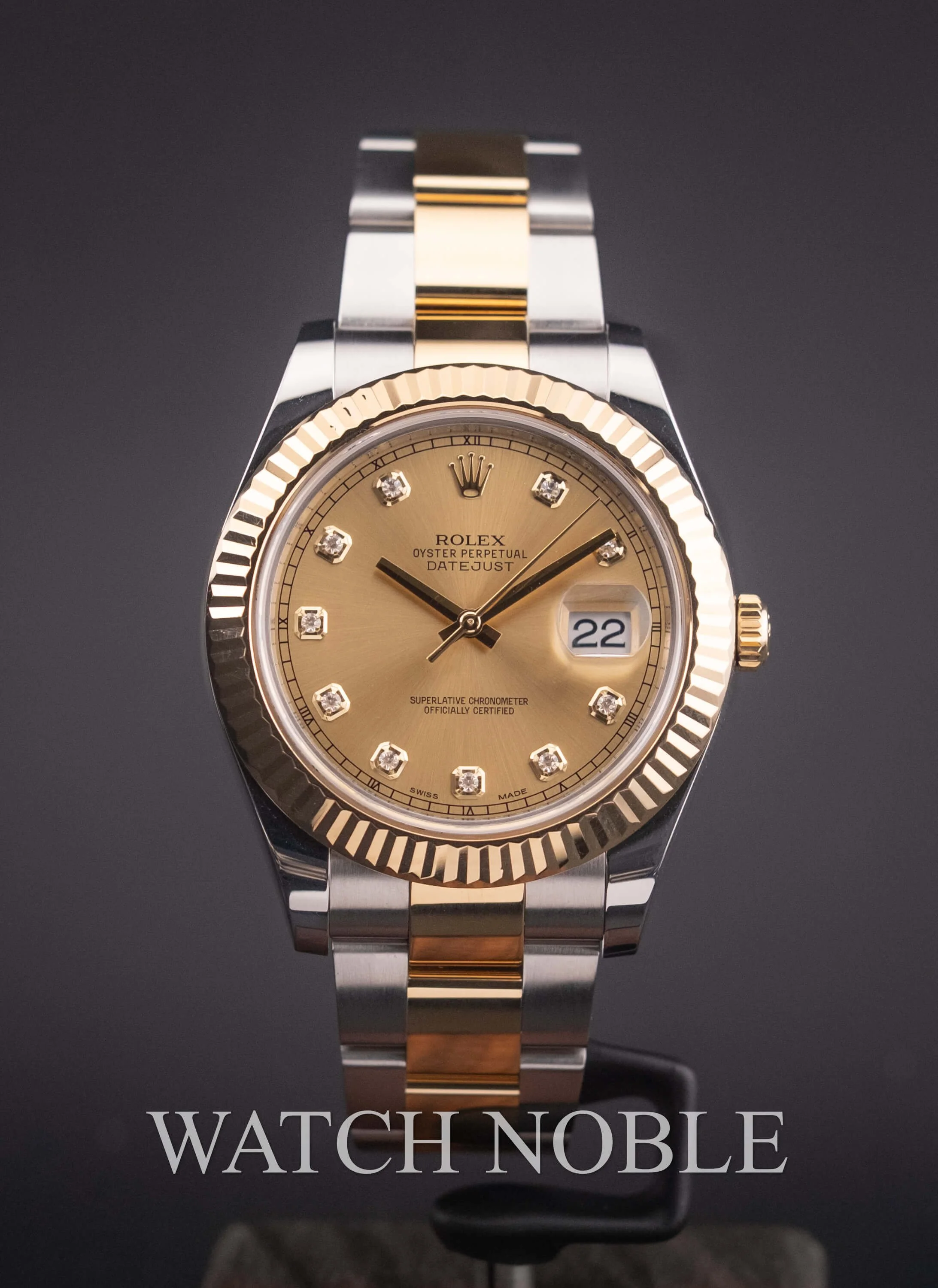 Pre-owned Rolex Datejust II 41mm Factory Champagne Diamond Dial 116333