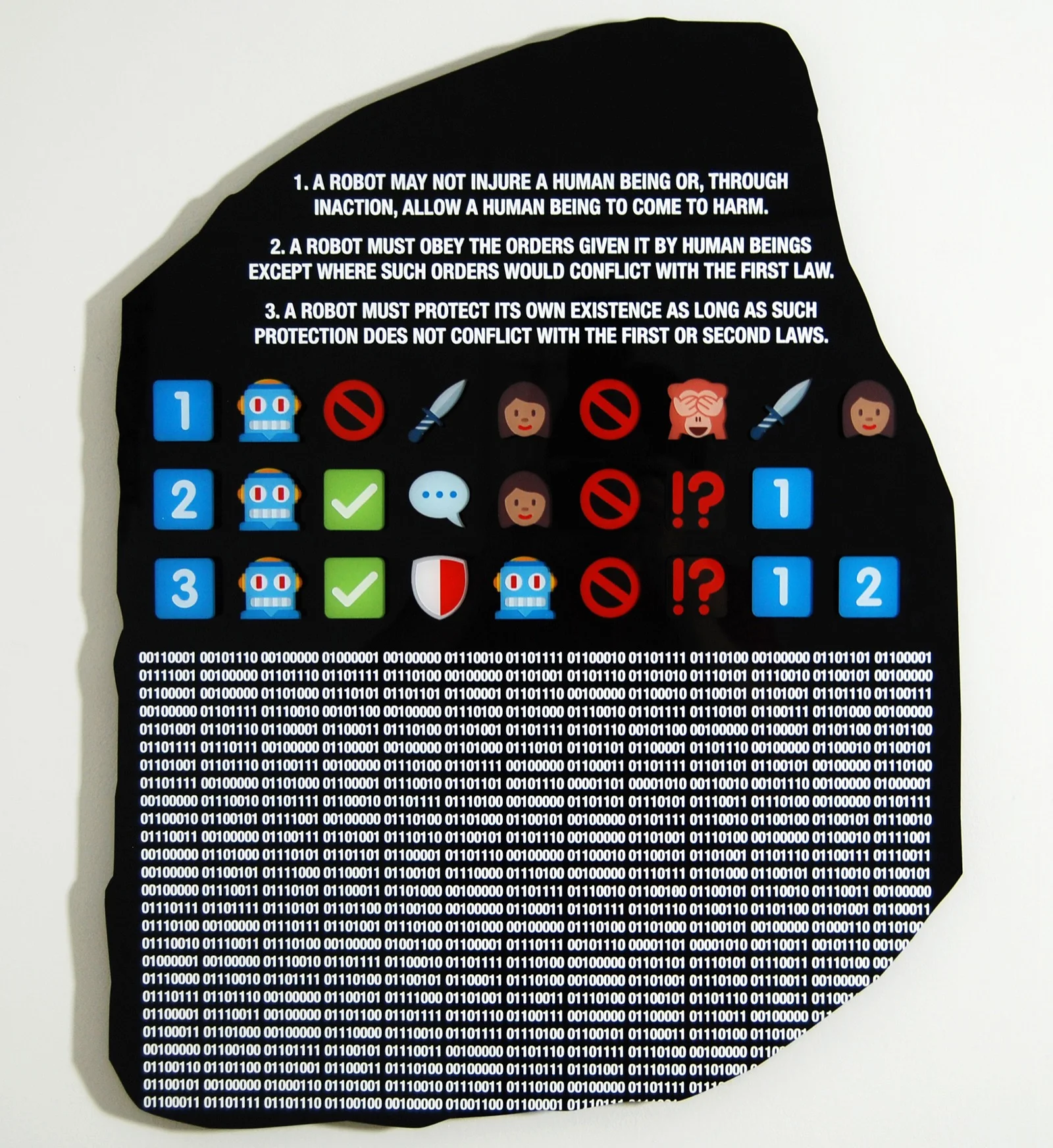Rosetta Stone , mixed media on Plexiglas, 33 x 21 x 2 inches