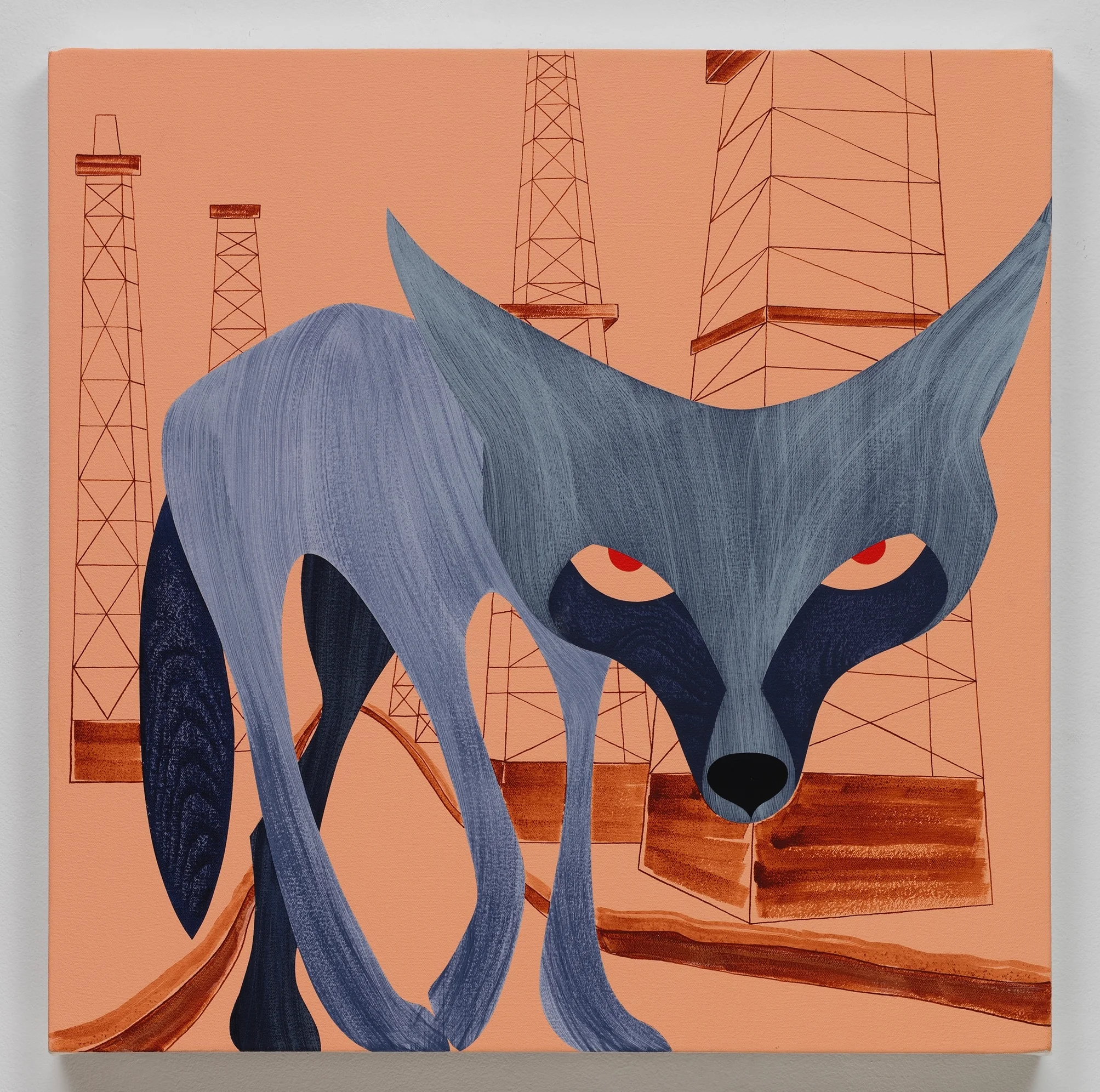 Coyote, Baldwin Hills , acrylic on canvas, 24 x 24 inches, 2017