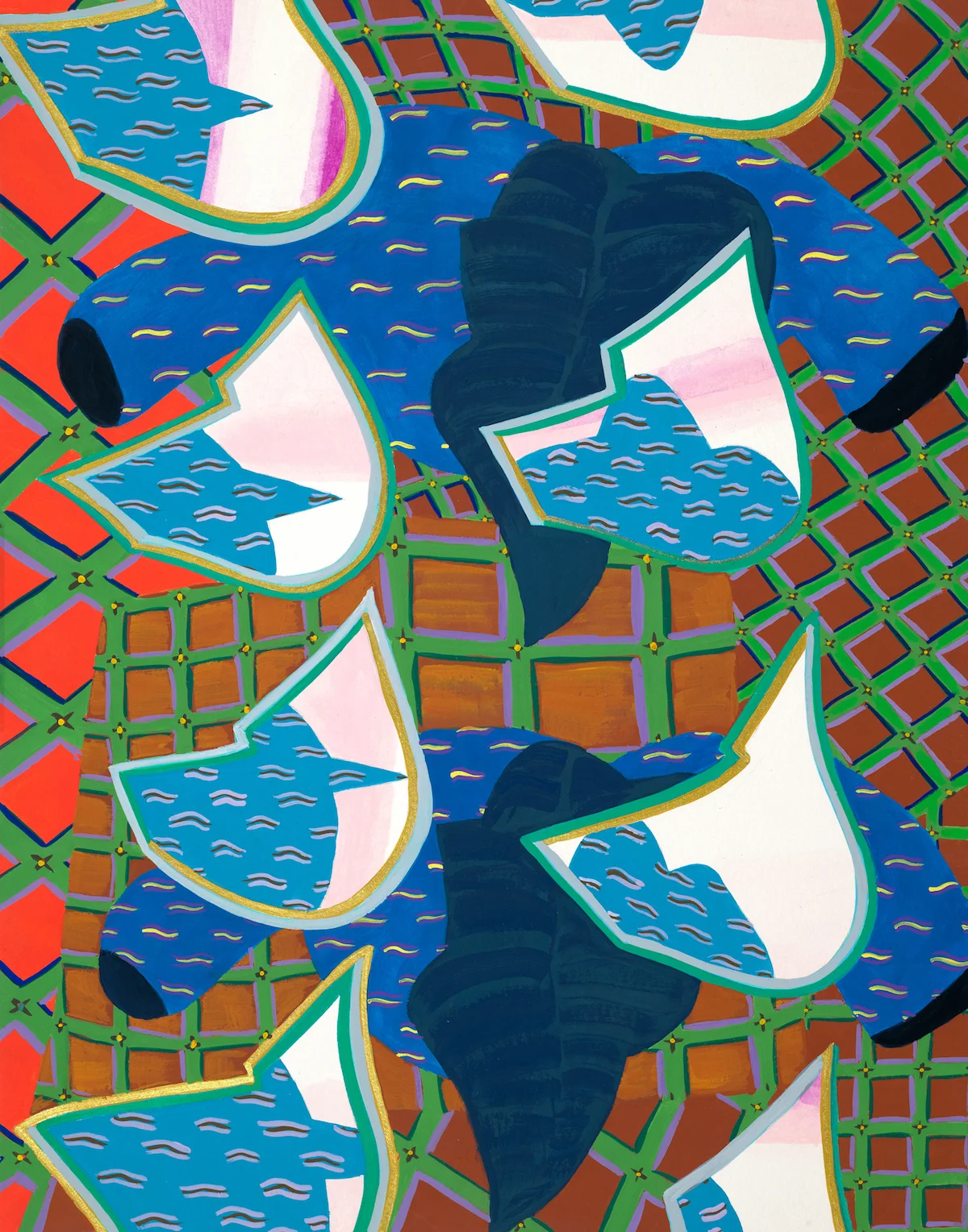Donnabelle Casis, Untitled (27d - 34) , gouache on paper over panel, 14 x 11 inches, 2017