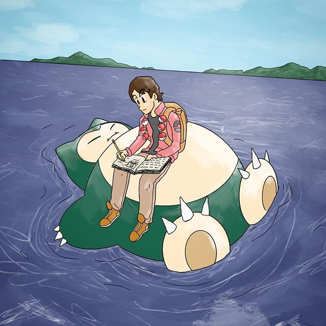 Latest pic for Todd&rsquo;s story. It&rsquo;s the S.S. Loaf, bound for Seafoam!
.
.
.
#pokemon #snorlax #nuzlocke #nuzlockechallenge #fanart #pokemonfanart #nintendo #nintendofanart #gameboy #digitalart #seafoam #surf #cute #classic #gaming #videogam