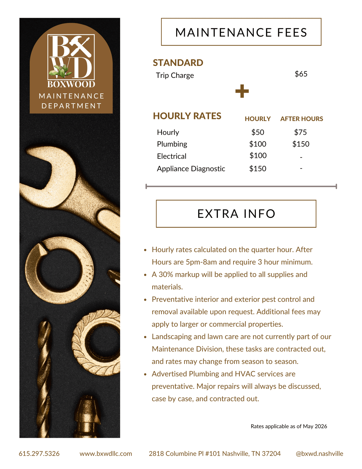 Maintenance Fees — Boxwood Properties, LLC