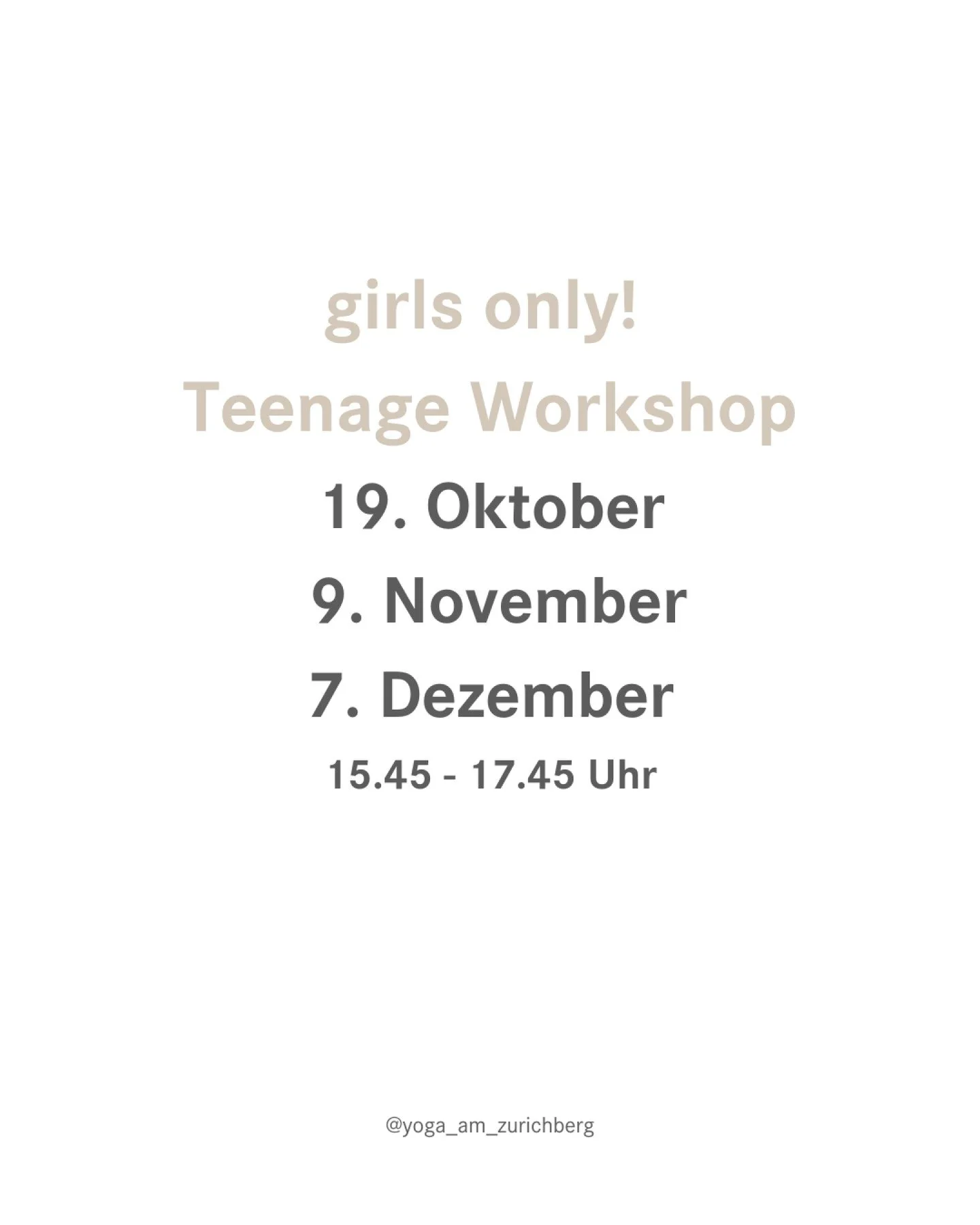 🌸 Girls only! Teen Yoga mit Paula Romero 🌸
📅 Sonntag, 21. September 2025
💰 ab 50 CHF | Anmeldung offen
Ein Workshop nur für dich – für alle Mädchen, die sich selbst besser kennenlernen und in ihrer Kraft ankommen möchte