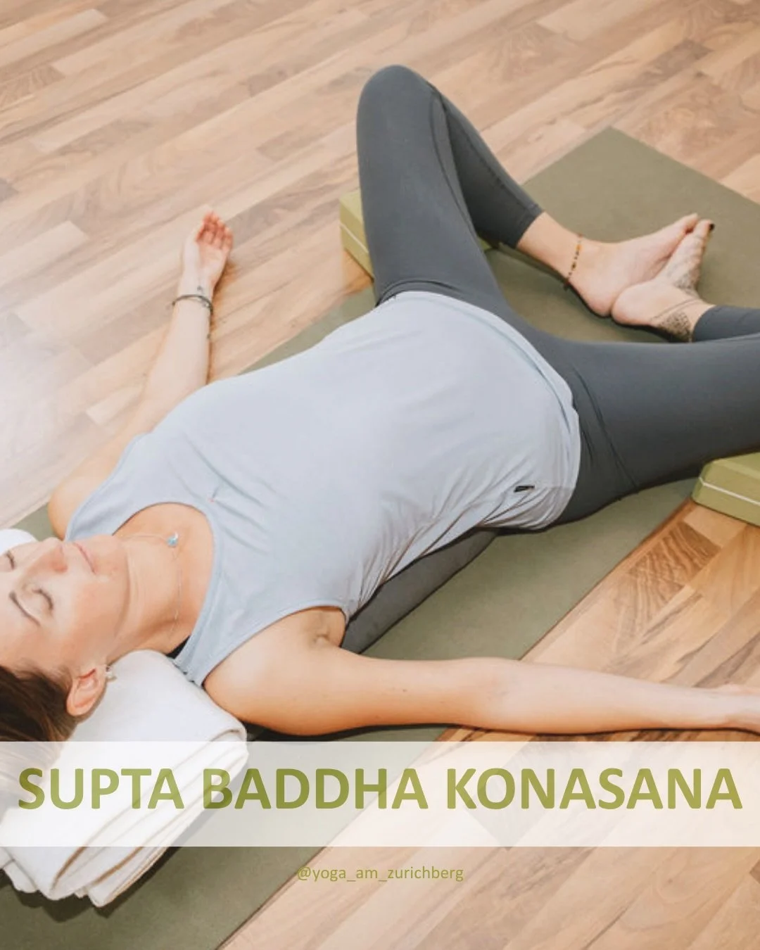 🧘&zwj;♀️ Supta Baddha Konasana &ndash; der liegende Schmetterling (eine Haltung der &Ouml;ffnung, Entspannung und des Ankommens)

Diese sanfte Herz- und H&uuml;ft&ouml;ffnung l&auml;dt dich dazu ein, das Tempo herauszunehmen und ganz im Moment anzuk