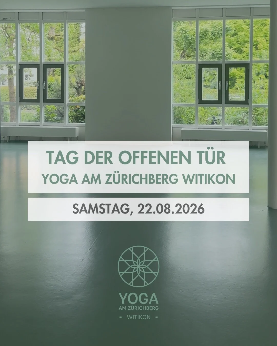 ✨ TAG DER OFFENEN T&Uuml;R IM YOGA AM Z&Uuml;RICHBERG WITIKON ✨

Wir laden dich herzlich ein, unser neues Studio kennenzulernen, unsere Yogalehrer:innen zu treffen und verschiedene Yogastile auszuprobieren. 🤍

🗓 Samstag, 22. August 2026
🧘&zwj;♀️ K