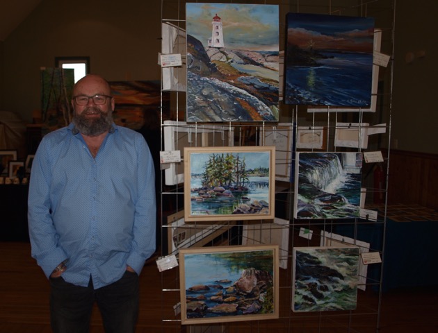Artist Robert Chisholm at the weekend show May 20/21/22 2017 at the Historic Hockley Village Hall .