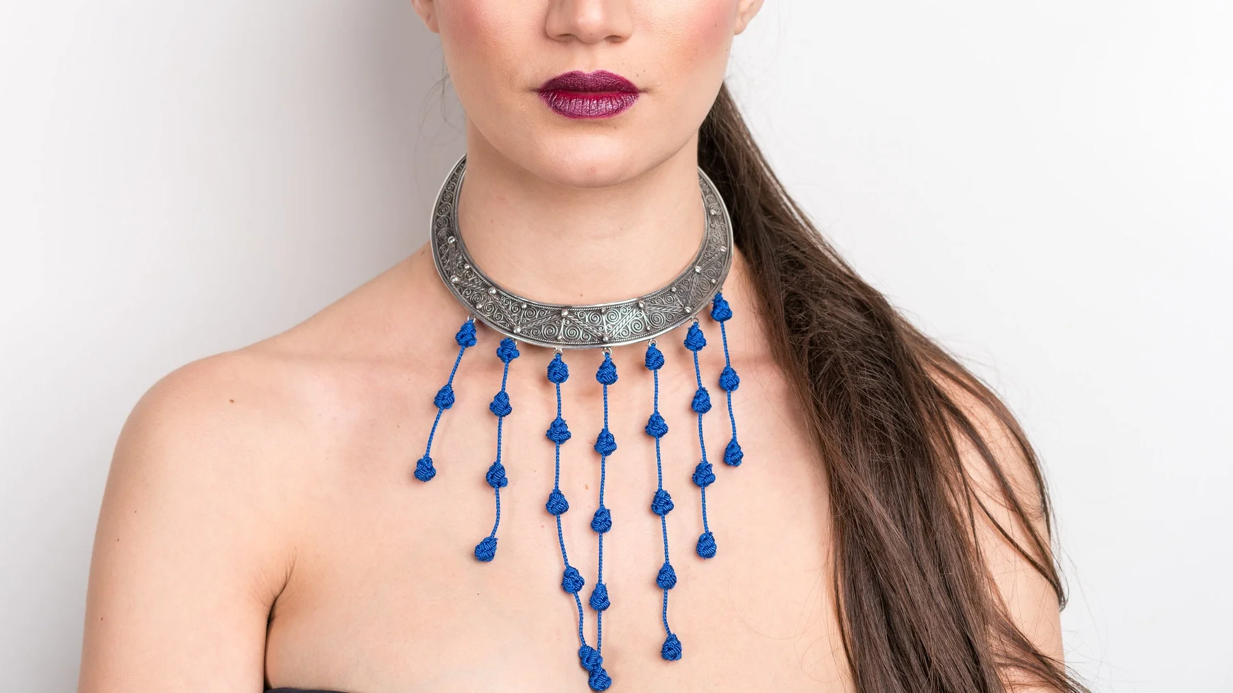Moroccan necklace in blue