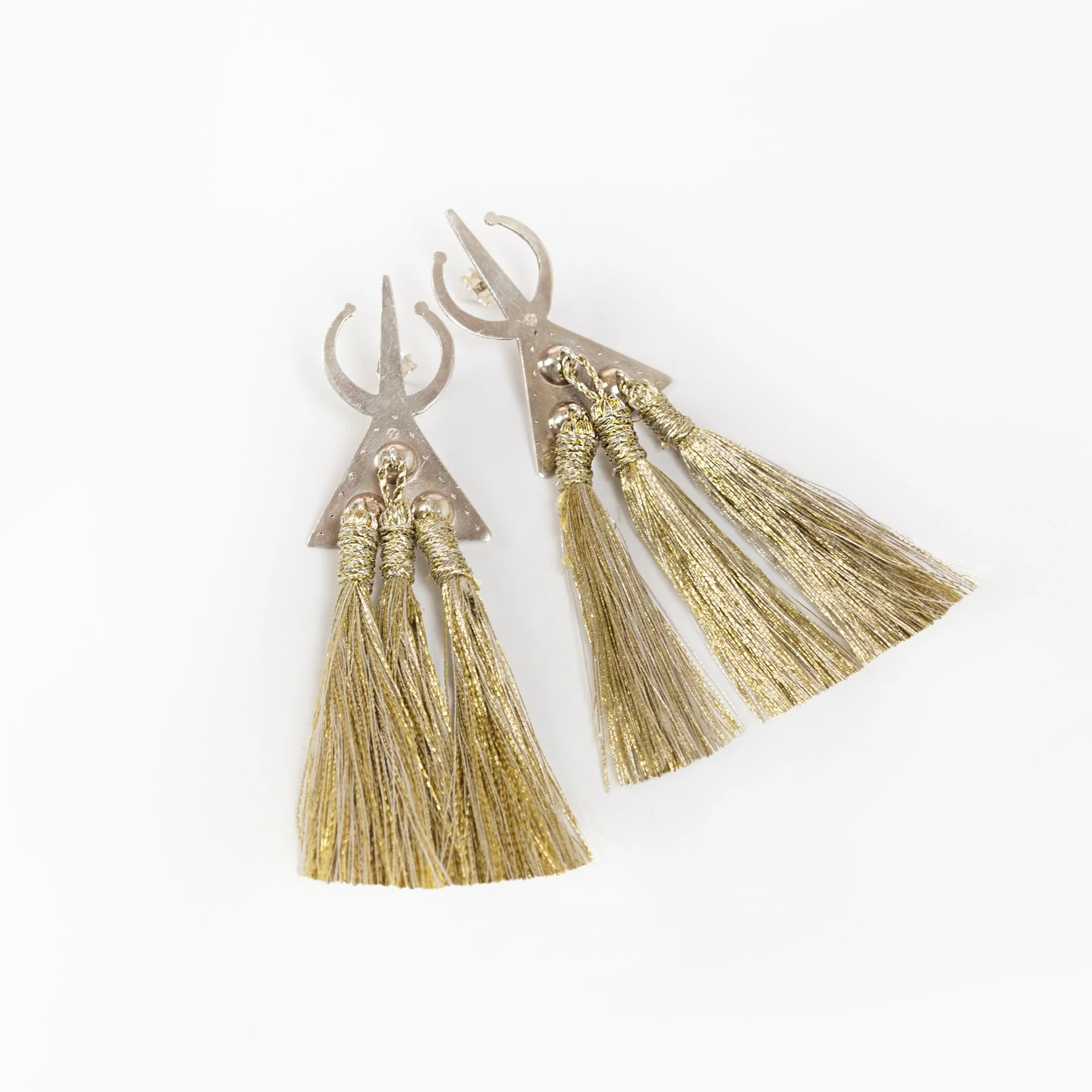 Moroccan Earrings with Gold Tassels