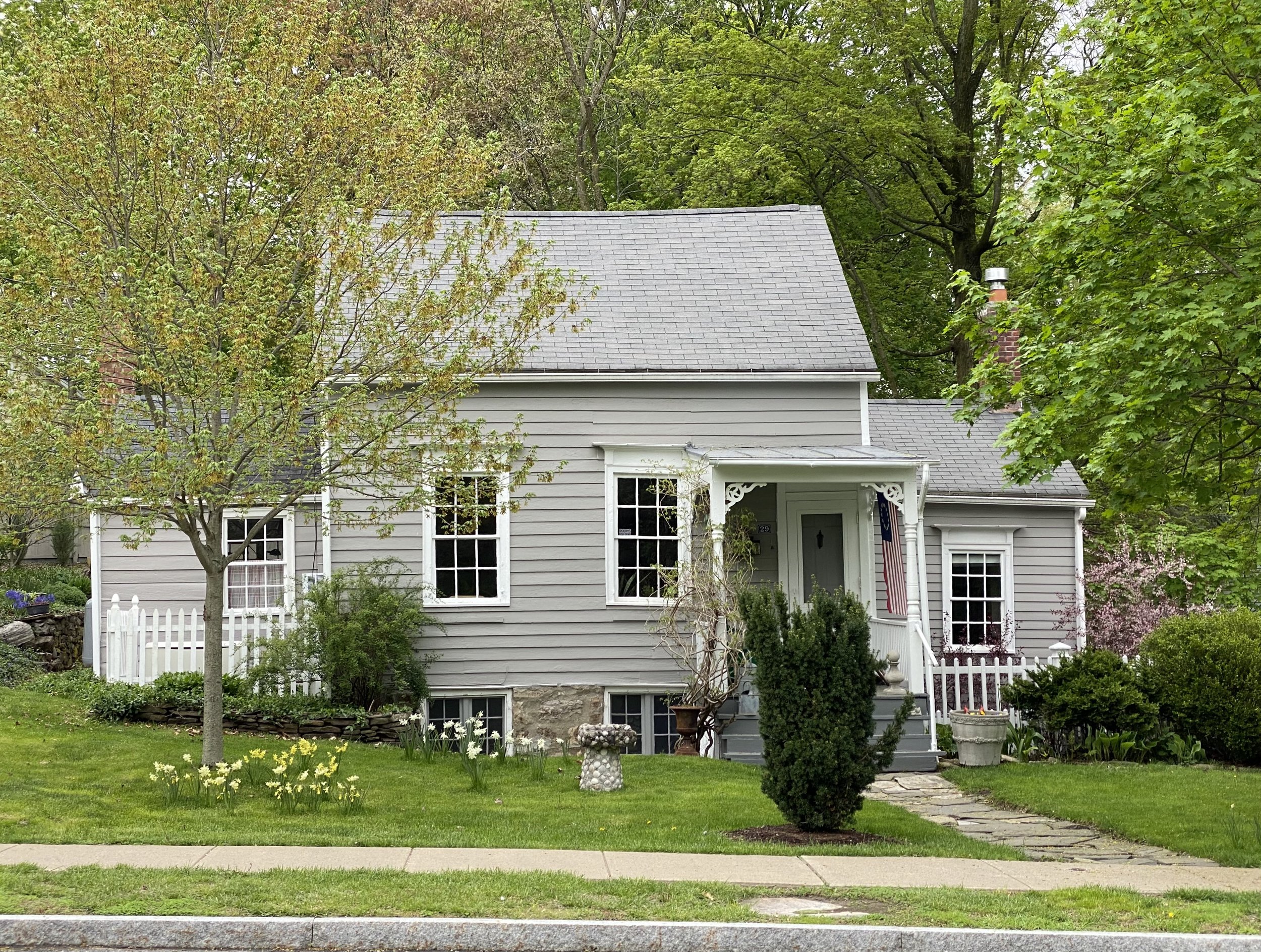  When I first bought my house in 2018 it was grey; but I already knew it was destined to be painted pink, especially after I learned that one of the previous owners (known by the neighborhood children as “the Skunk Lady”) had it painted pink, probabl