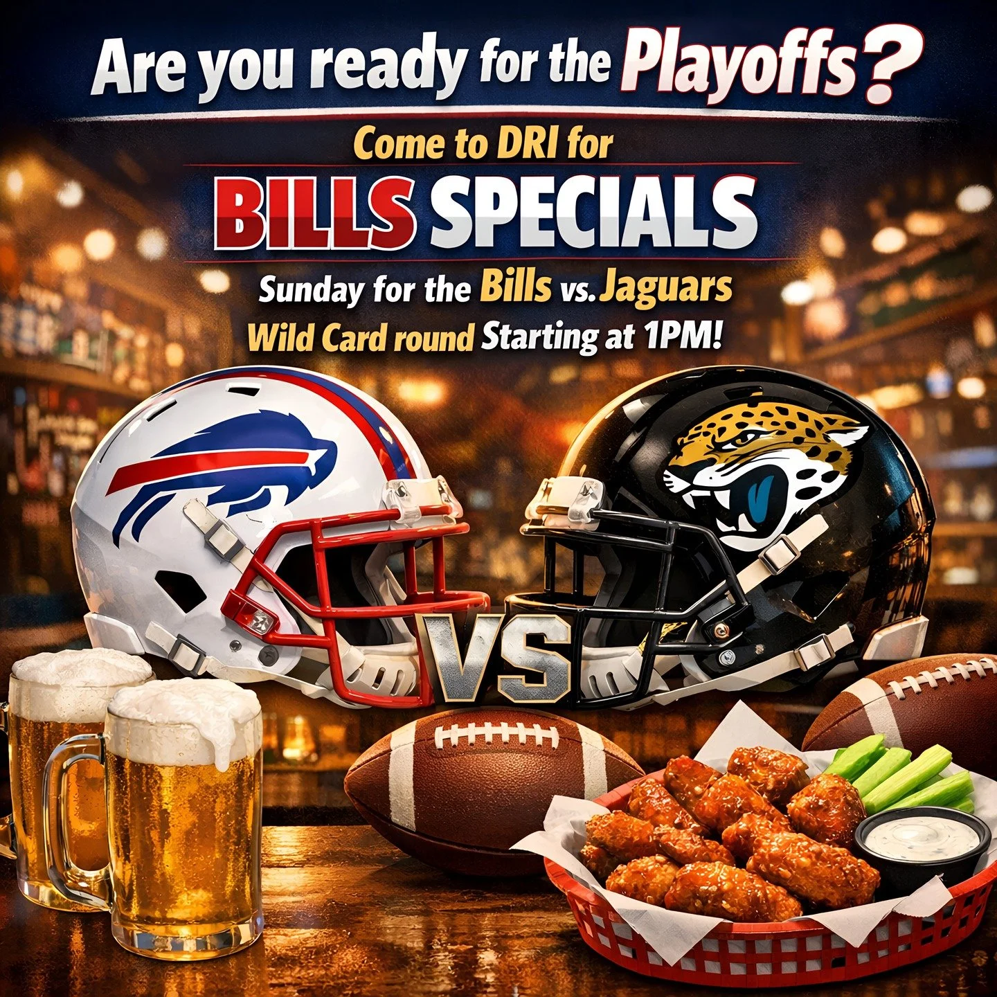 𝐋𝐨𝐜𝐤𝐩𝐨𝐫𝐭, 𝐀𝐫𝐞 𝐘𝐨𝐮 𝐑𝐞𝐚𝐝𝐲 𝐟𝐨𝐫 𝐭𝐡𝐞 𝐏𝐥𝐚𝐲𝐨𝐟𝐟𝐬? 𝐂𝐨𝐦𝐞 𝐭𝐨 𝐃𝐑𝐈 𝐟𝐨𝐫 𝐁𝐢𝐥𝐥𝐬 𝐒𝐩𝐞𝐜𝐢𝐚𝐥𝐬 𝐒𝐮𝐧𝐝𝐚𝐲 𝐟𝐨𝐫 𝐭𝐡𝐞 𝐁𝐢𝐥𝐥𝐬 𝐯𝐬. 𝐉𝐚𝐠𝐮𝐚𝐫𝐬 𝐖𝐢𝐥𝐝 𝐂𝐚𝐫𝐝 𝐑𝐨𝐮𝐧𝐝 𝐒𝐭𝐚𝐫𝐭𝐢𝐧𝐠 𝐚𝐭 𝟏 𝐩𝐦! 