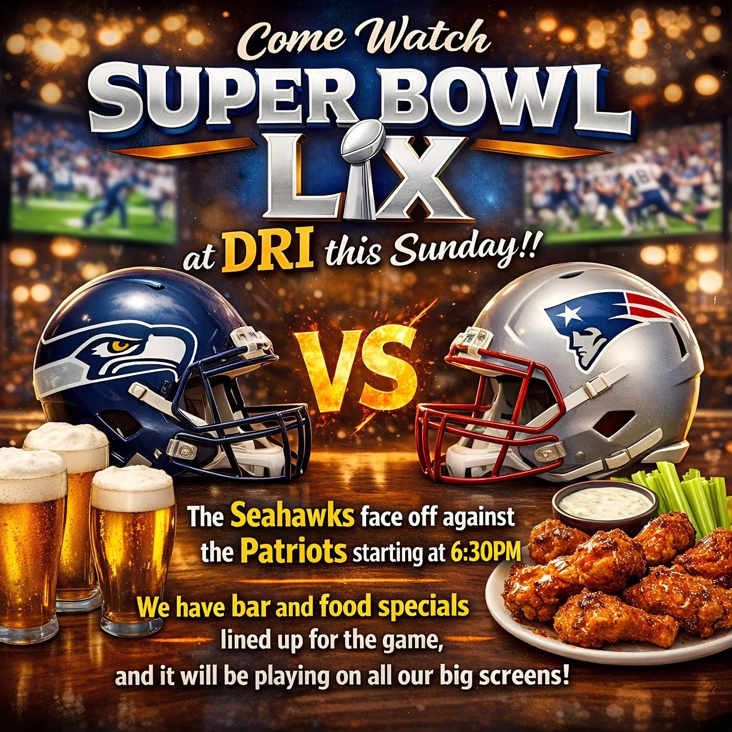 𝐖𝐡𝐨'𝐬 𝐑𝐞𝐚𝐝𝐲 𝐟𝐨𝐫 𝐭𝐡𝐞 𝐁𝐢𝐠 𝐆𝐚𝐦𝐞, 𝐋𝐨𝐜𝐤𝐩𝐨𝐫𝐭? 𝐉𝐨𝐢𝐧 𝐔𝐬 @ 𝐃𝐑𝐈 𝐟𝐨𝐫 𝐒𝐮𝐩𝐞𝐫 𝐁𝐨𝐰𝐥 𝐋𝐗!! 

To Kick things off right, we have these 𝗛𝗮𝗽𝗽𝘆 𝗛𝗼𝘂𝗿 𝗱𝗿𝗶𝗻𝗸 𝘀𝗽𝗲𝗰𝗶𝗮𝗹𝘀, 𝗔𝗟𝗟 𝗦𝗨𝗡𝗗𝗔𝗬 𝗟𝗢𝗡𝗚!
$3