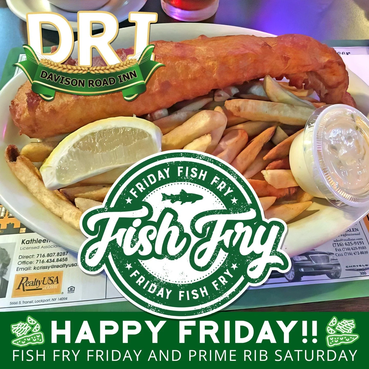 𝐈𝐭&rsquo;𝐬 𝐅𝐫𝐢𝐝𝐚𝐲 𝐋𝐨𝐜𝐤𝐩𝐨𝐫𝐭 𝐚𝐧𝐝 𝐘𝐨𝐮 𝐊𝐧𝐨𝐰 𝐖𝐡𝐚𝐭 𝐓𝐡𝐚𝐭 𝐌𝐞𝐚𝐧𝐬, 𝐈𝐭&rsquo;𝐬 𝐅𝐢𝐬𝐡 𝐅𝐫𝐲 𝐒𝐩𝐞𝐜𝐢𝐚𝐥 𝐍𝐢𝐠𝐡𝐭 𝐚𝐭 𝐃𝐑𝐈!!🐟🤤

𝗙𝗿𝗼𝗺 𝟰:𝟬𝟬-𝟱:𝟯𝟬𝗣𝗠 𝗲𝘃𝗲𝗿𝘆 𝗙𝗿𝗶𝗱𝗮𝘆 we offer an early bird sp