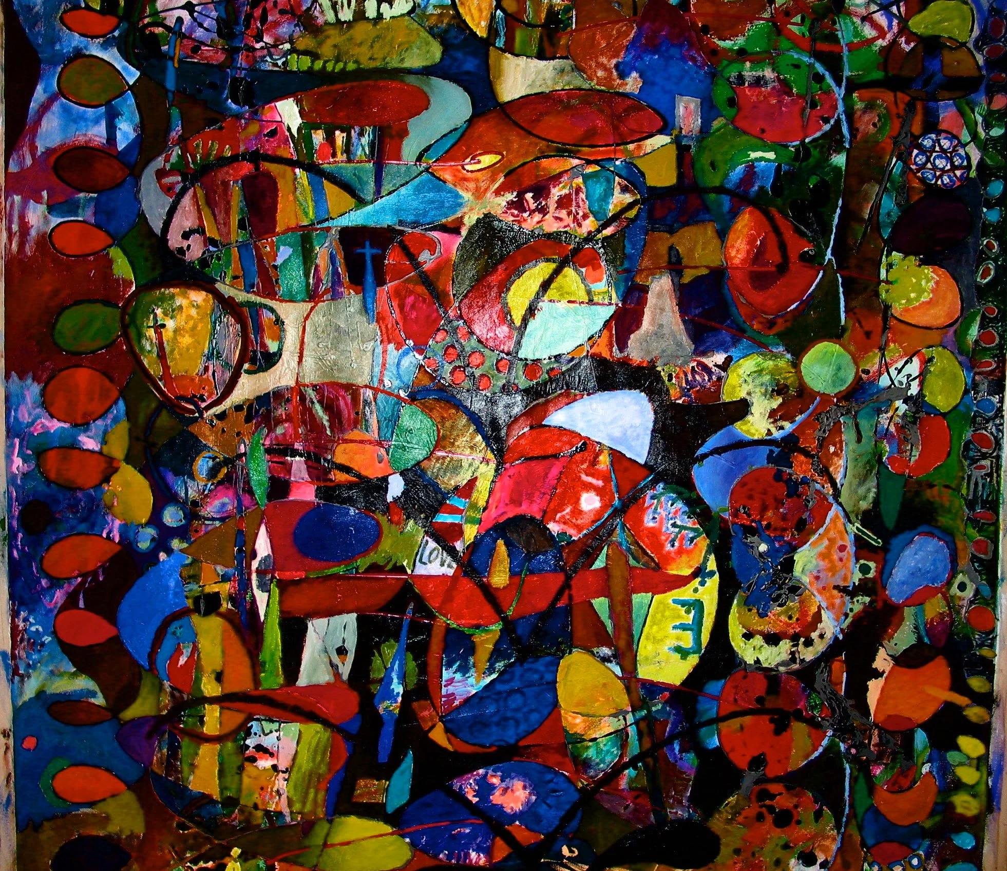 boiling water 68x68 oil, acrylic, glue and paper 2002.jpg