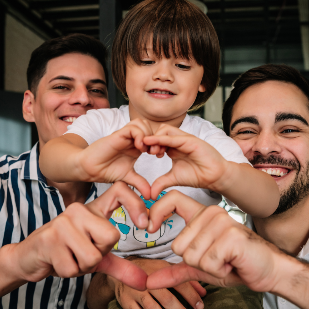 Two dads and child