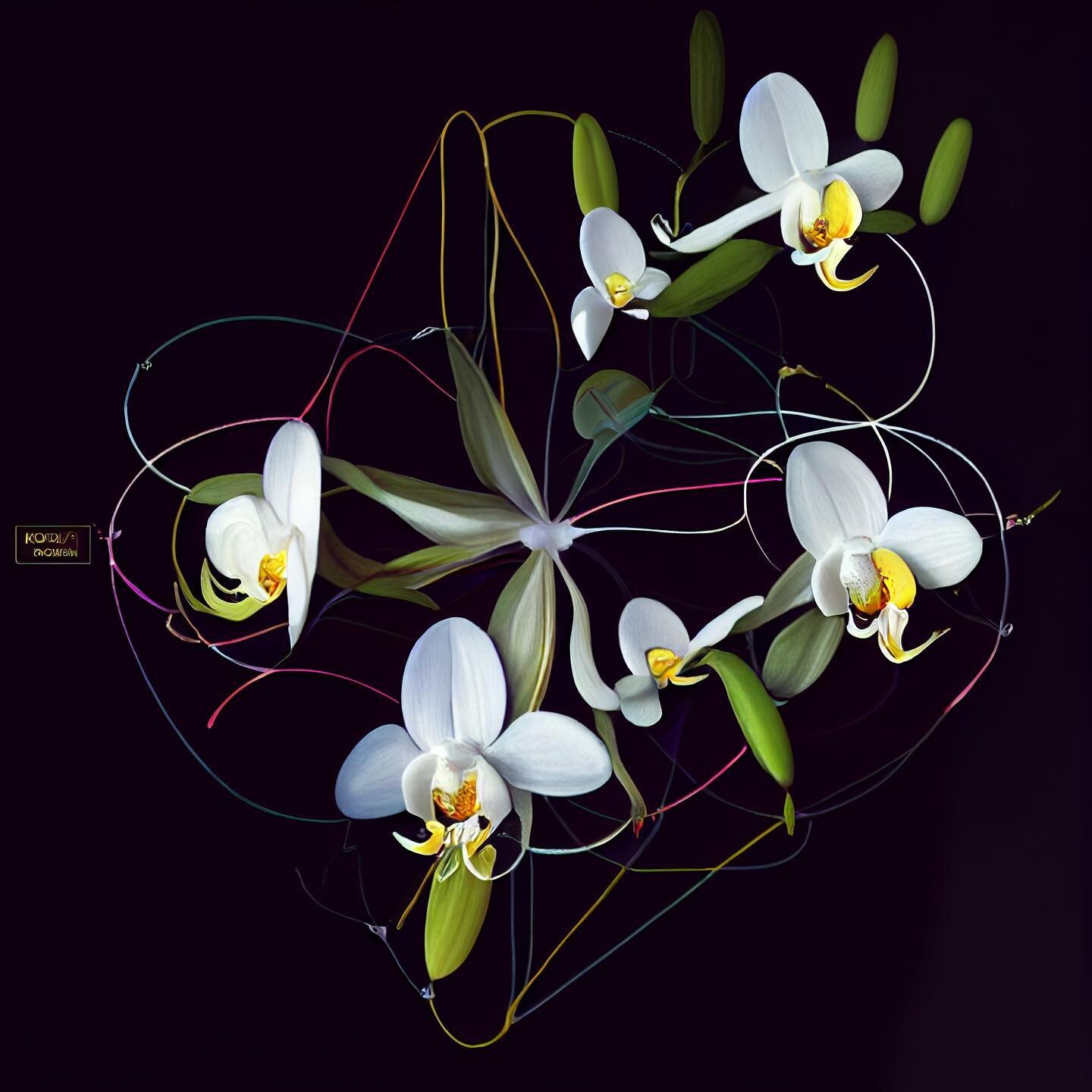 &ldquo;Electric orchids&rdquo;

#mood #generativeart #aiart #animation #graphic #art #artist #dataviz #complexity #glitch #electric #midjourney #digitalart #orchid #flowers