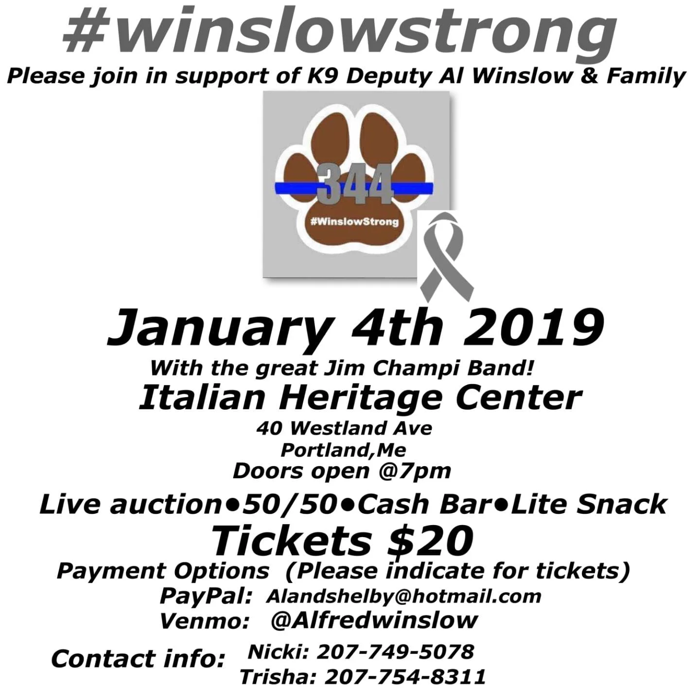 THE JIM CIAMPI BAND * #WINSLOWSTRONG * FUNDRAISING GALA 