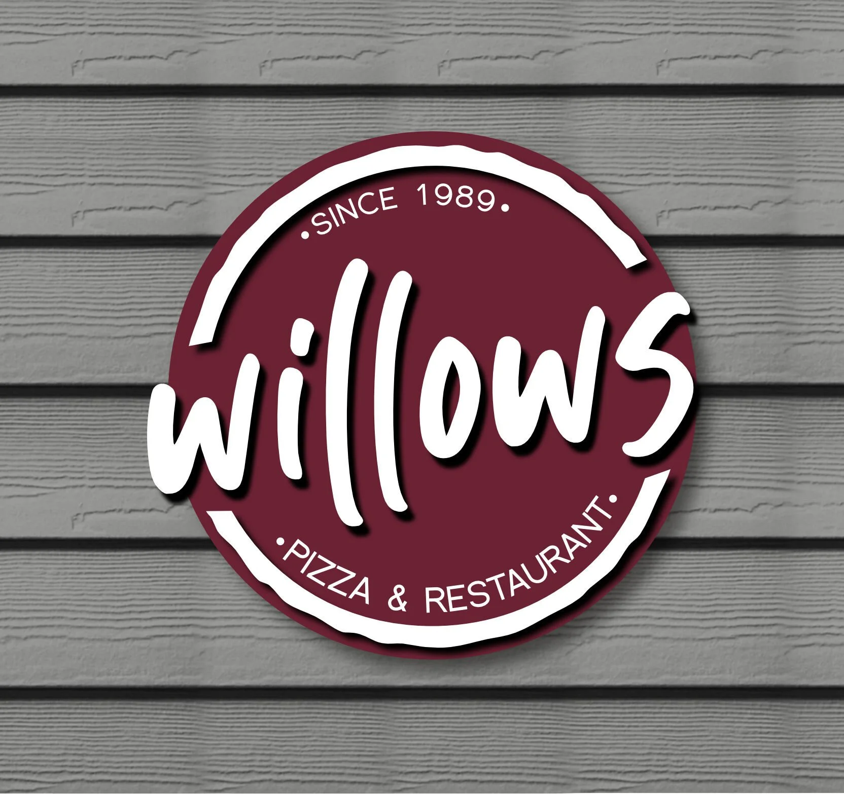 WILLOWS PIZZA * SETH &amp; JIM &amp; WEDNESDAY AT WILLOWS * SO. PORTLAND ME    