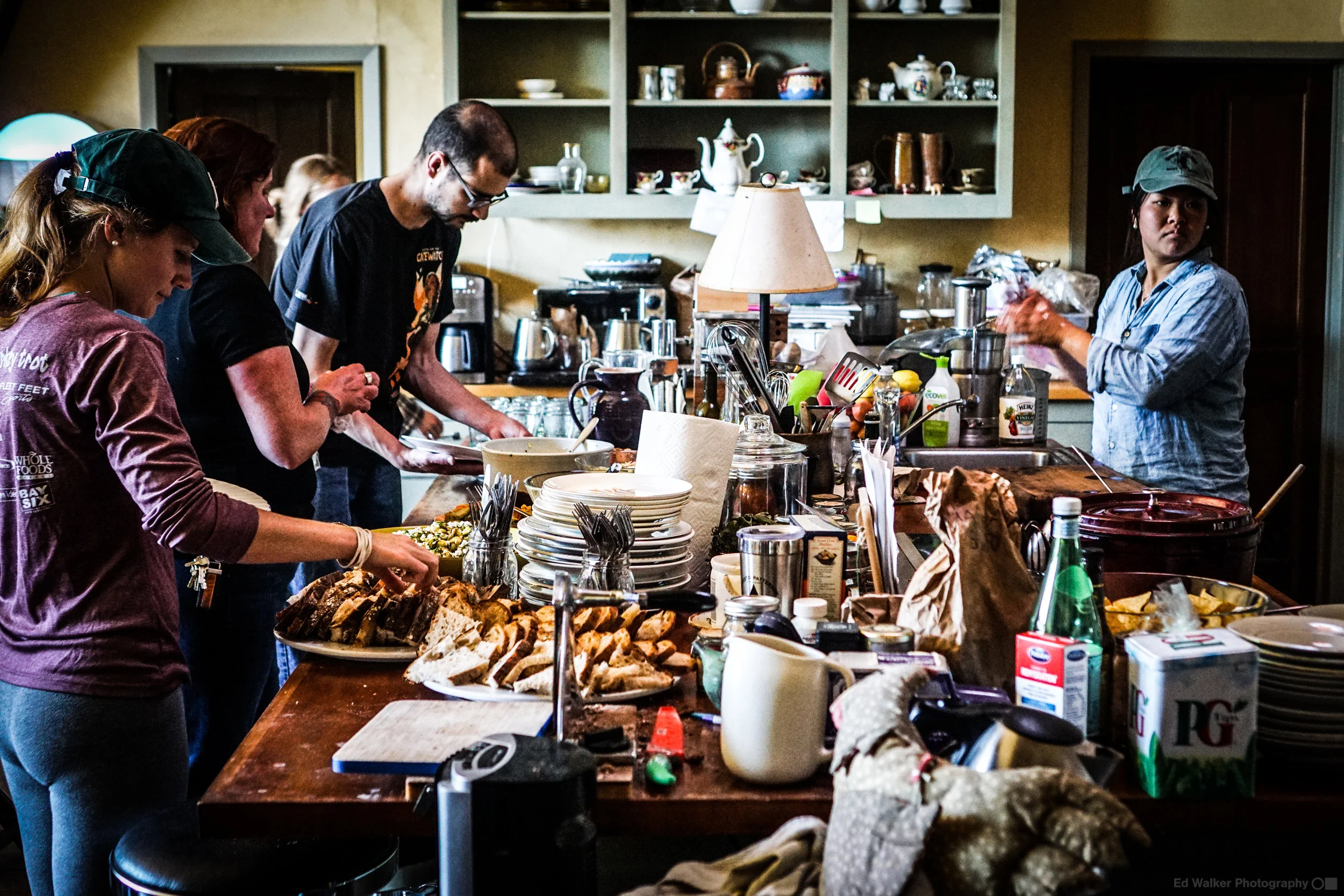 Lunch in the farm house.