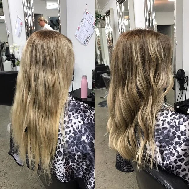 We changed it up this time on @jamie_hollinger and painted a darker root on for some depth 💕 super low maintenance and healthy on the hair 🤞🏽 💛 #rootmelt #winterhair #thecollectivehairandbeauty