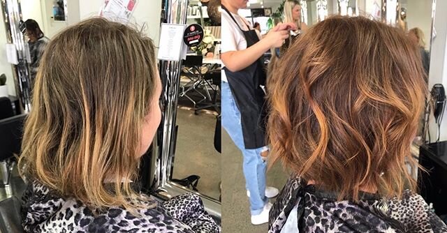 Pretty copper tones on our lovely client Amanda 🔥 #beforeandafter #copperhair #thecollectivehairandbeauty 🧡