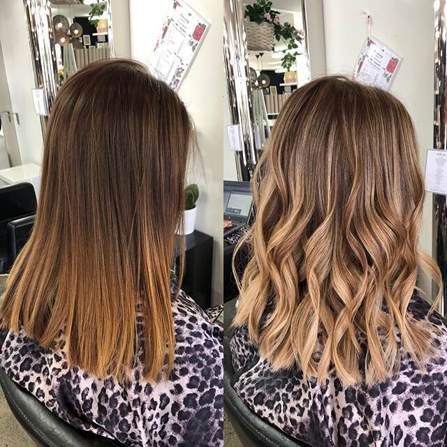 A very pretty change on @charlottelc96 today 💛 love these tones and this will grow out seamlessly 😍 #beforeandafter #change #ghdwaves #blondemeschwarzkopf #indola
