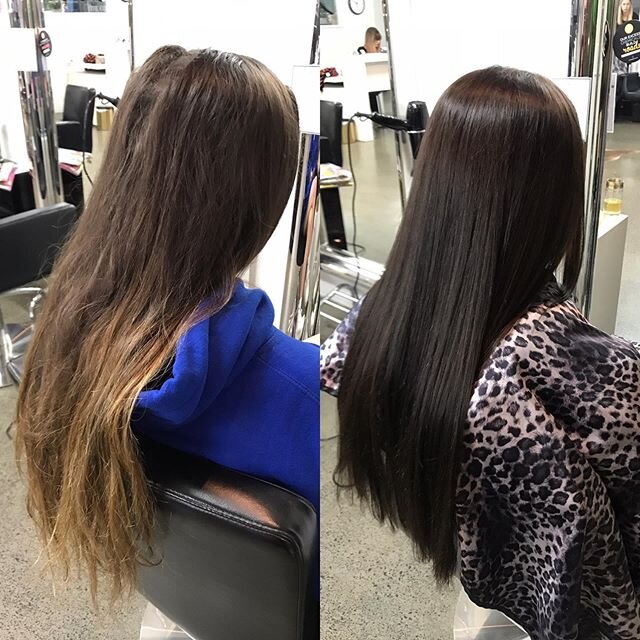 A beautiful dark transformation 🐛🦋 on stunning long hair 🖤🤍 @thecollectivehairandbeauty #beautiful #longhair #chocolate
