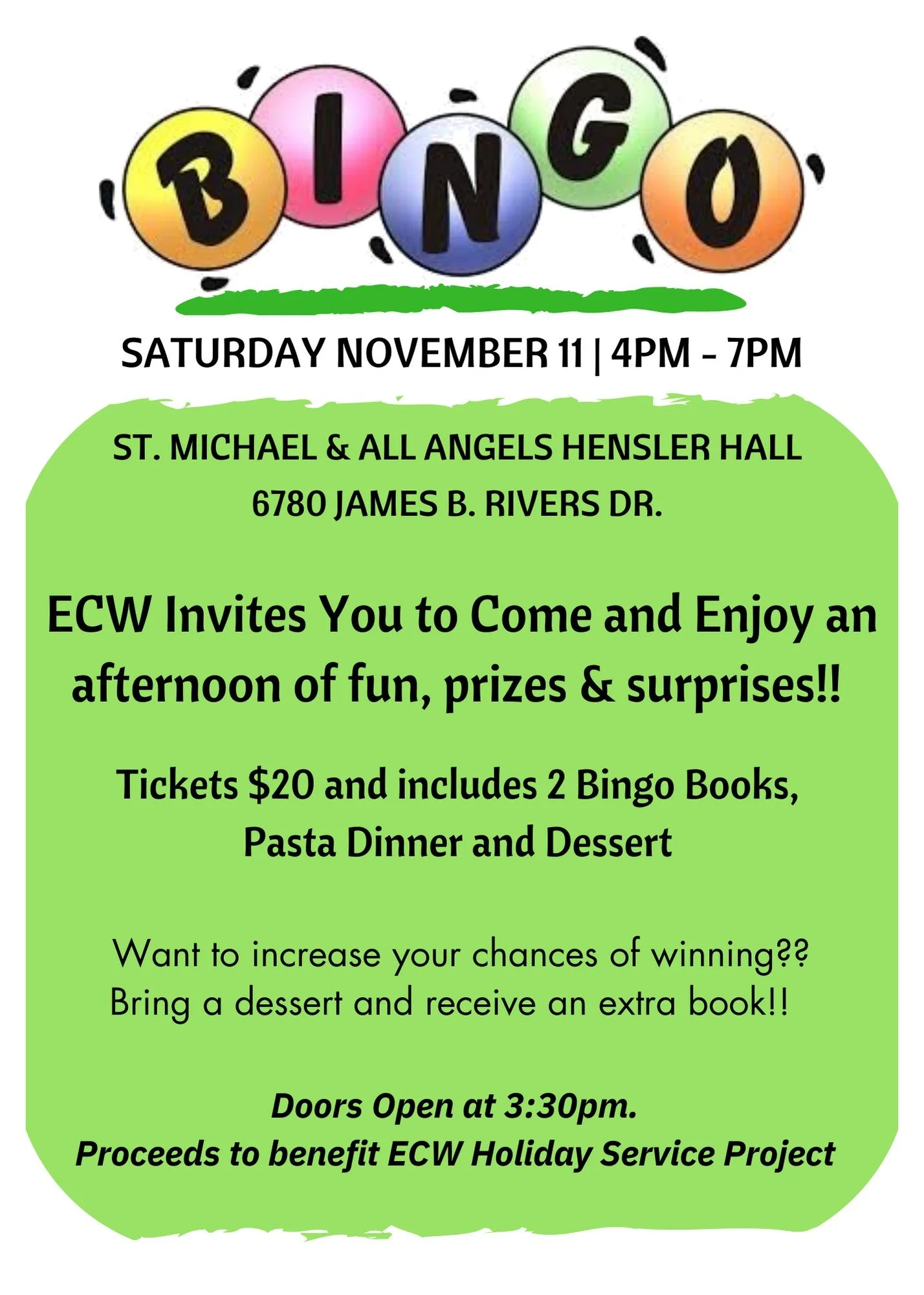 ECW presents BINGO!!