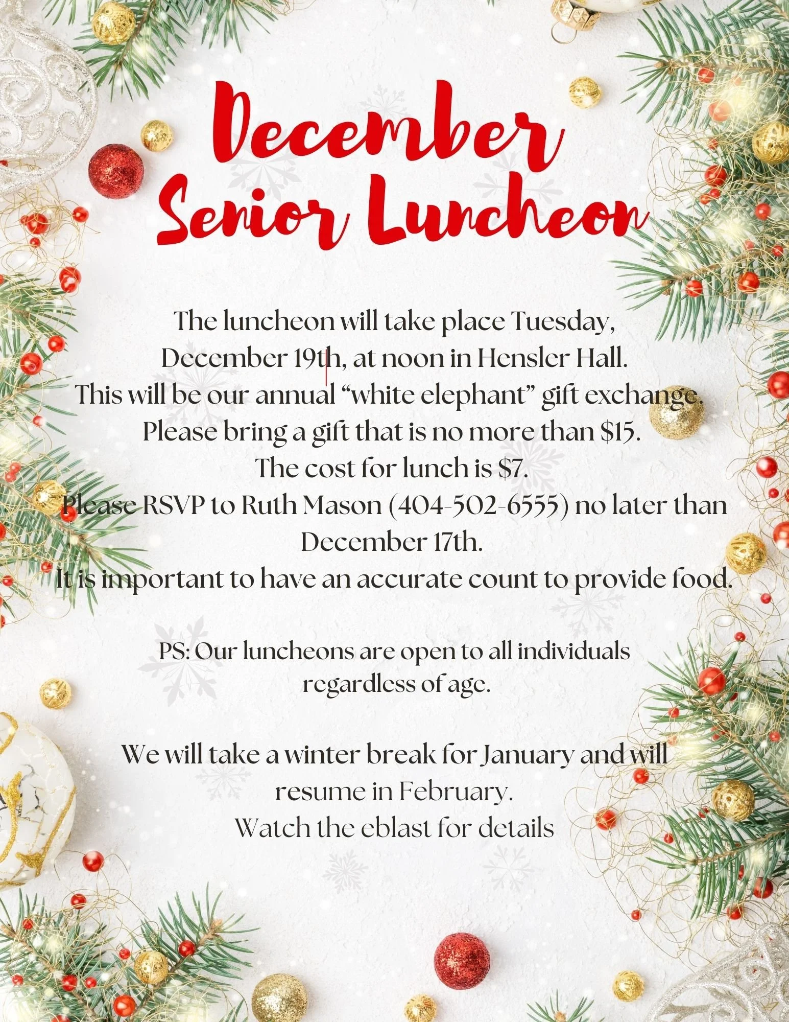 December Senior Luncheon