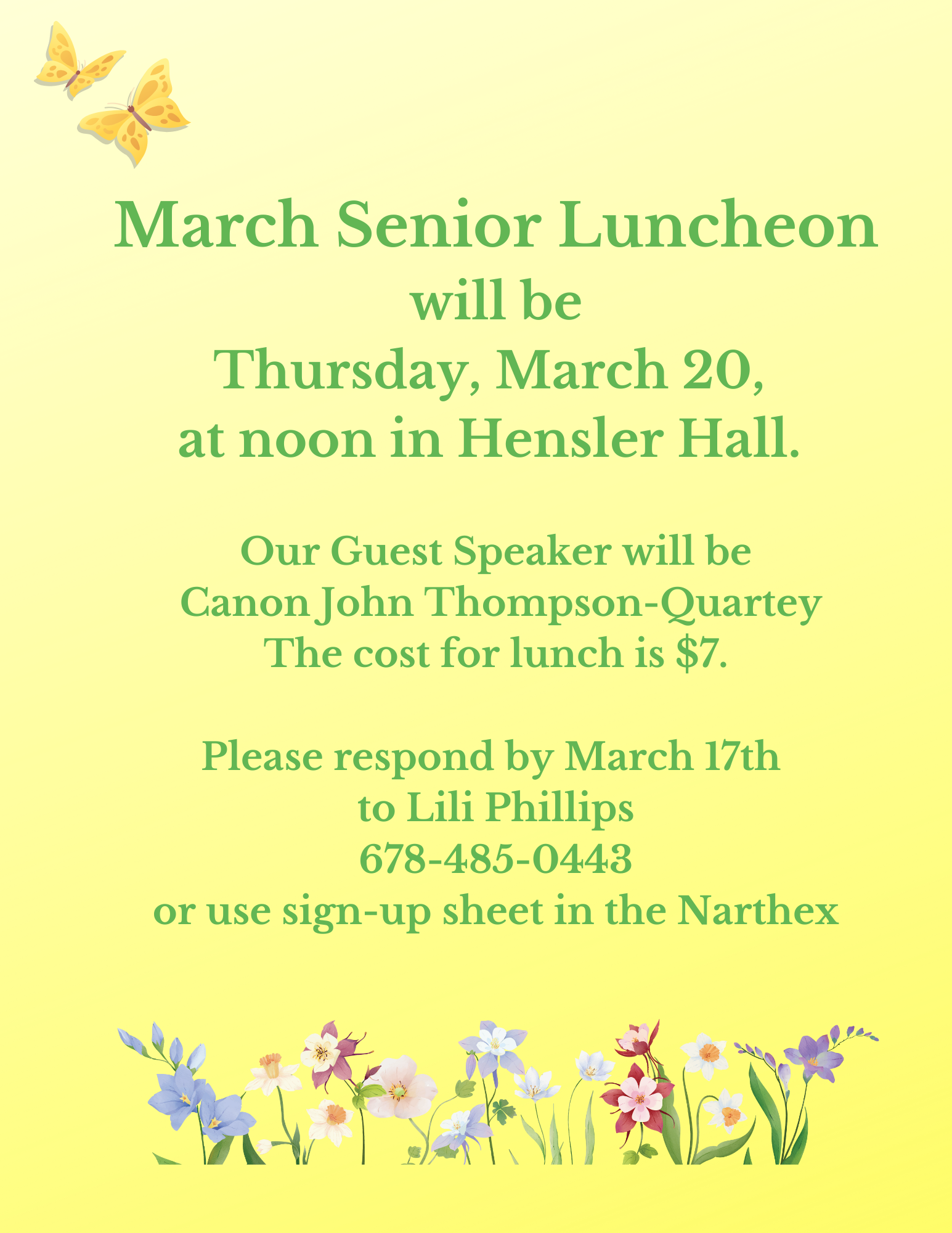 March Senior Luncheon