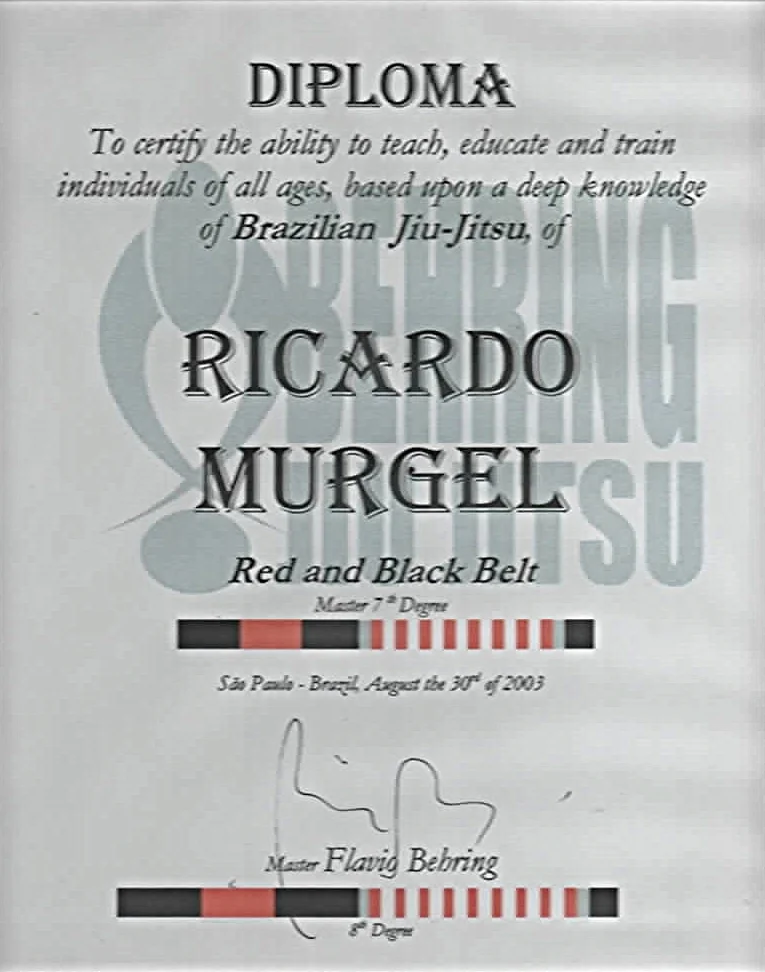 7th Degree Brazilian Jiu Jitsu Red & Black Belt