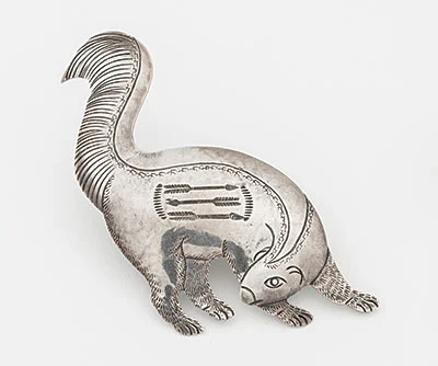 Awa Tsireh (Alfonso Roybal), San Ildefonso Pueblo, silver brooch, 1930s-1940s. Norman L. Sandfield Collection