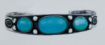 Item 3: c. 1930s Silver Ingot Bracelet