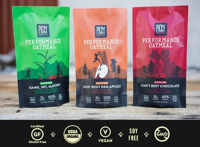 Picky Oatmeal Flavors, photo via Picky Oatmeal on Kickstarter