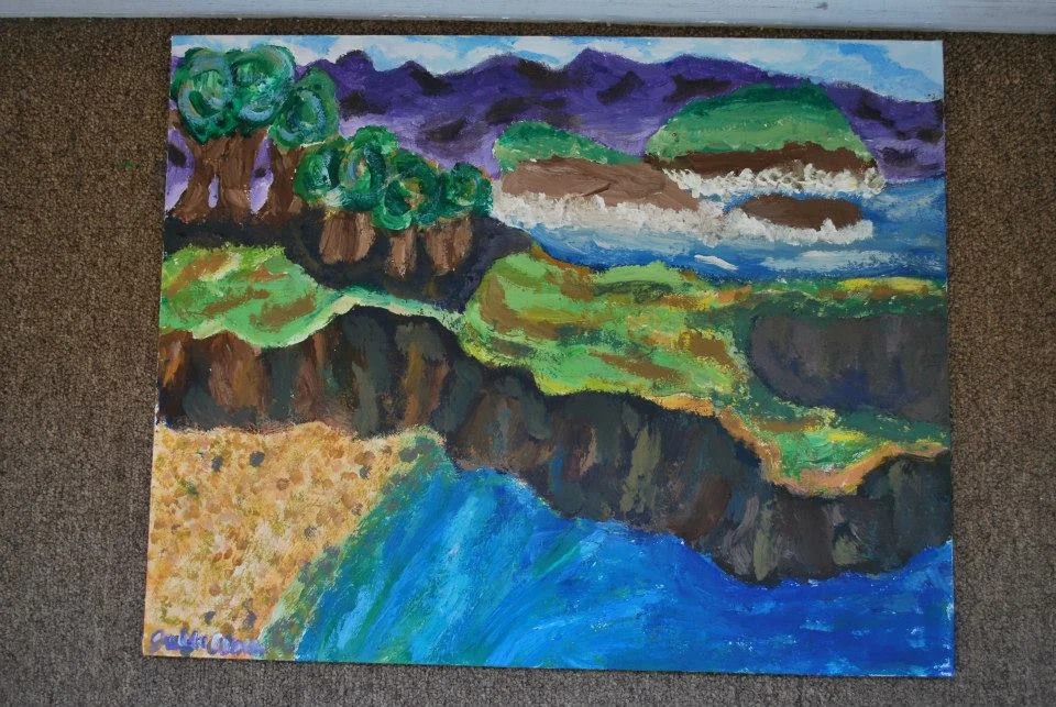 Student Work: Acrylic and Flour Painting