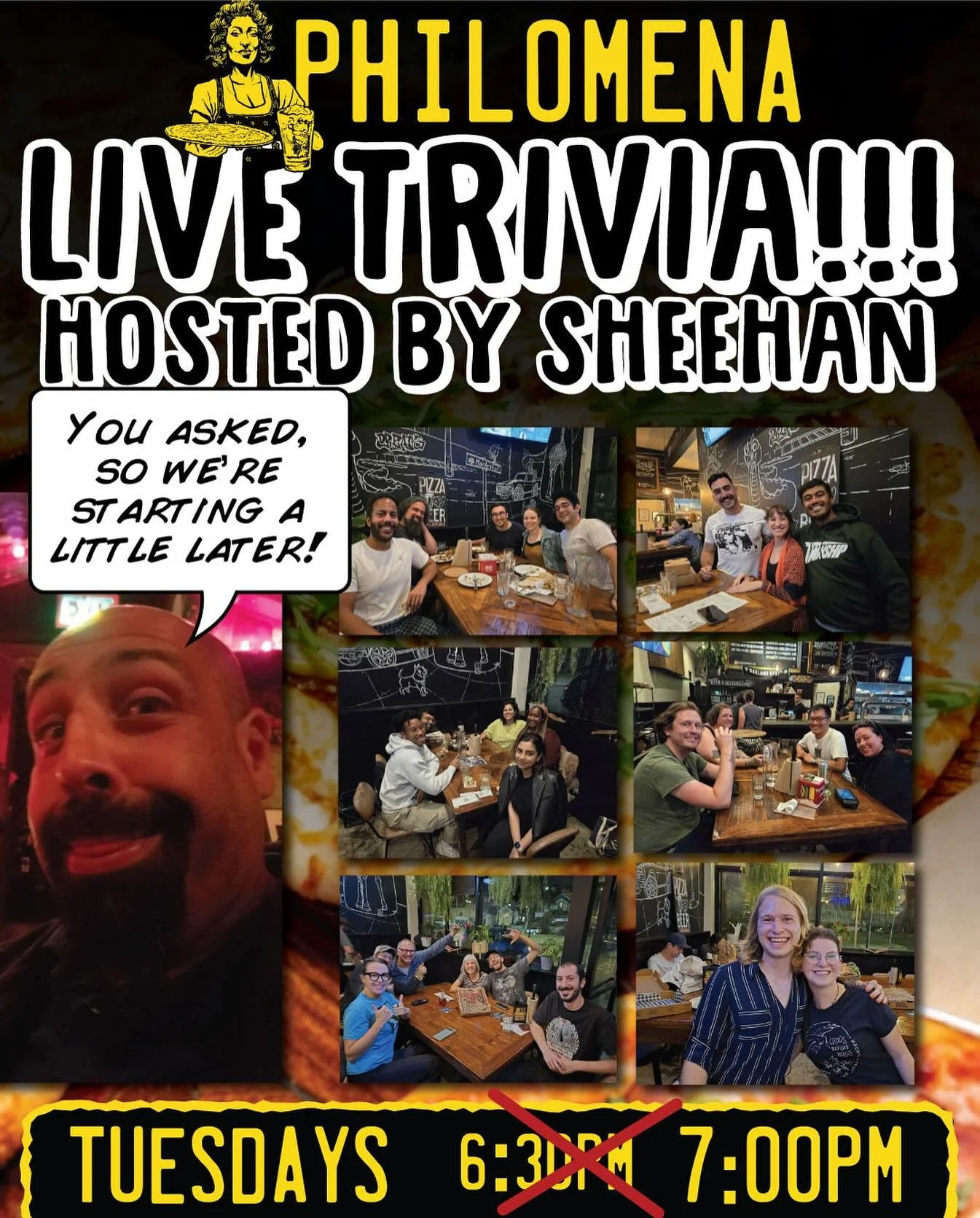 We&rsquo;re starting a little later from now on, giving you time to assemble your trivia squad!