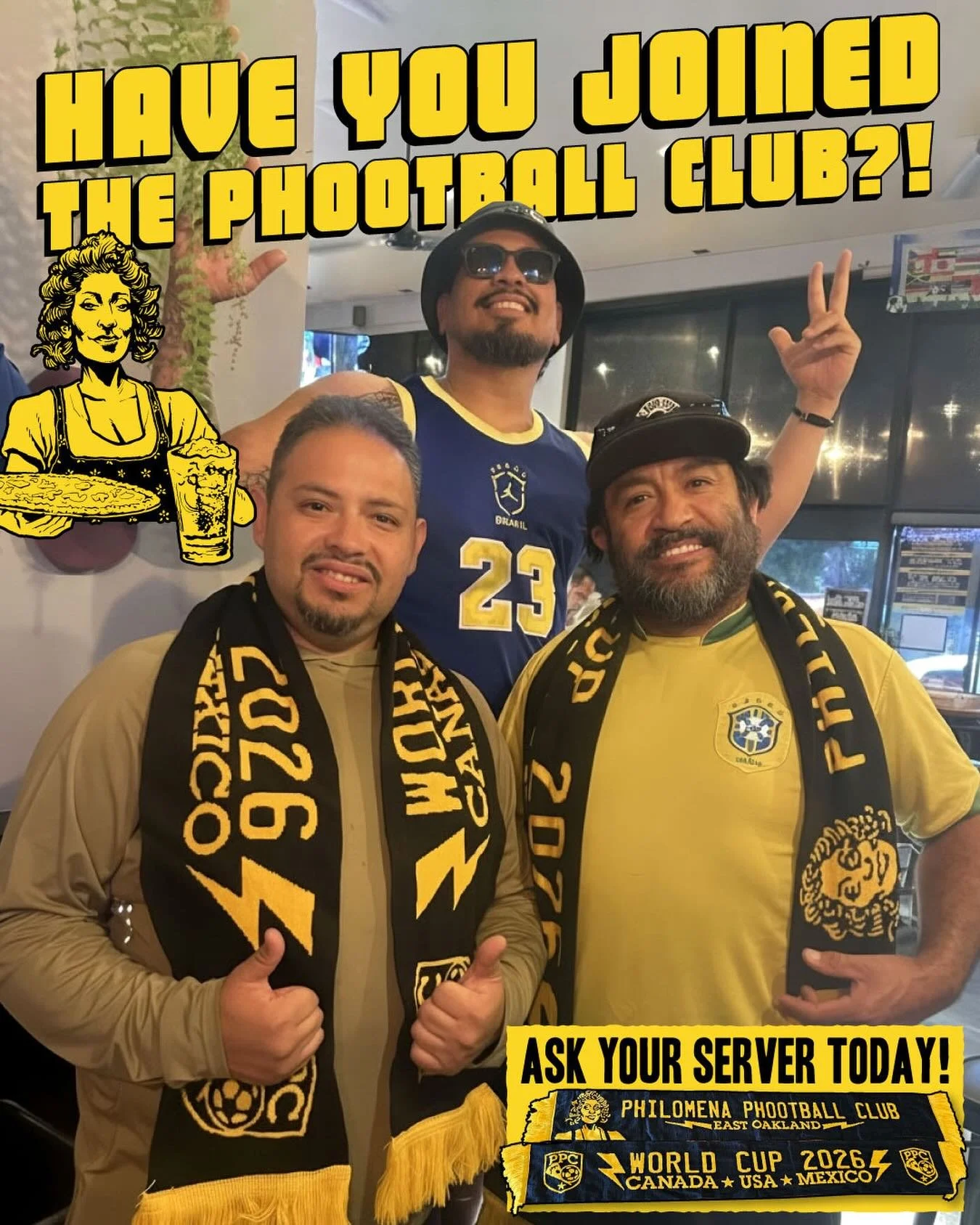 ⚽🧣 THE PHILOMENA PHOOTBALL CLUB HAS ARRIVED! 🧣⚽

The World Cup only comes around once every four years, so we&rsquo;re doing something special.

Become a Founding Member of the Philomena Phootball Club and receive:

🧣 Official Supporter Scarf
🍺 F
