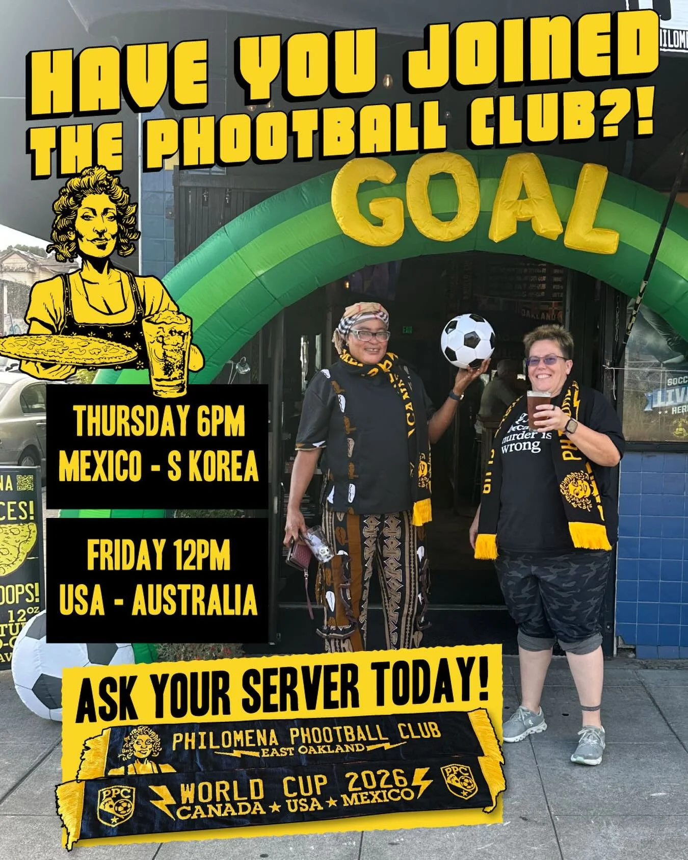 ⚽🧣 THE PHILOMENA PHOOTBALL CLUB HAS ARRIVED! 🧣⚽

The World Cup only comes around once every four years, so we&rsquo;re doing something special.

Become a Founding Member of the Philomena Phootball Club and receive:

🧣 Official Supporter Scarf
🍺 F