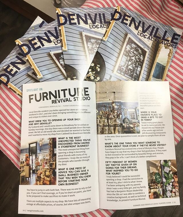 Thank you Brigitte and Vicki, not only for featuring my shop in the Denville Shopping Guide, but also for everything you do to support and promote this wonderful town of ours💕  #anniesloan #chalkpaintedfurniture #handpaintedfurniture #repurposedfurn