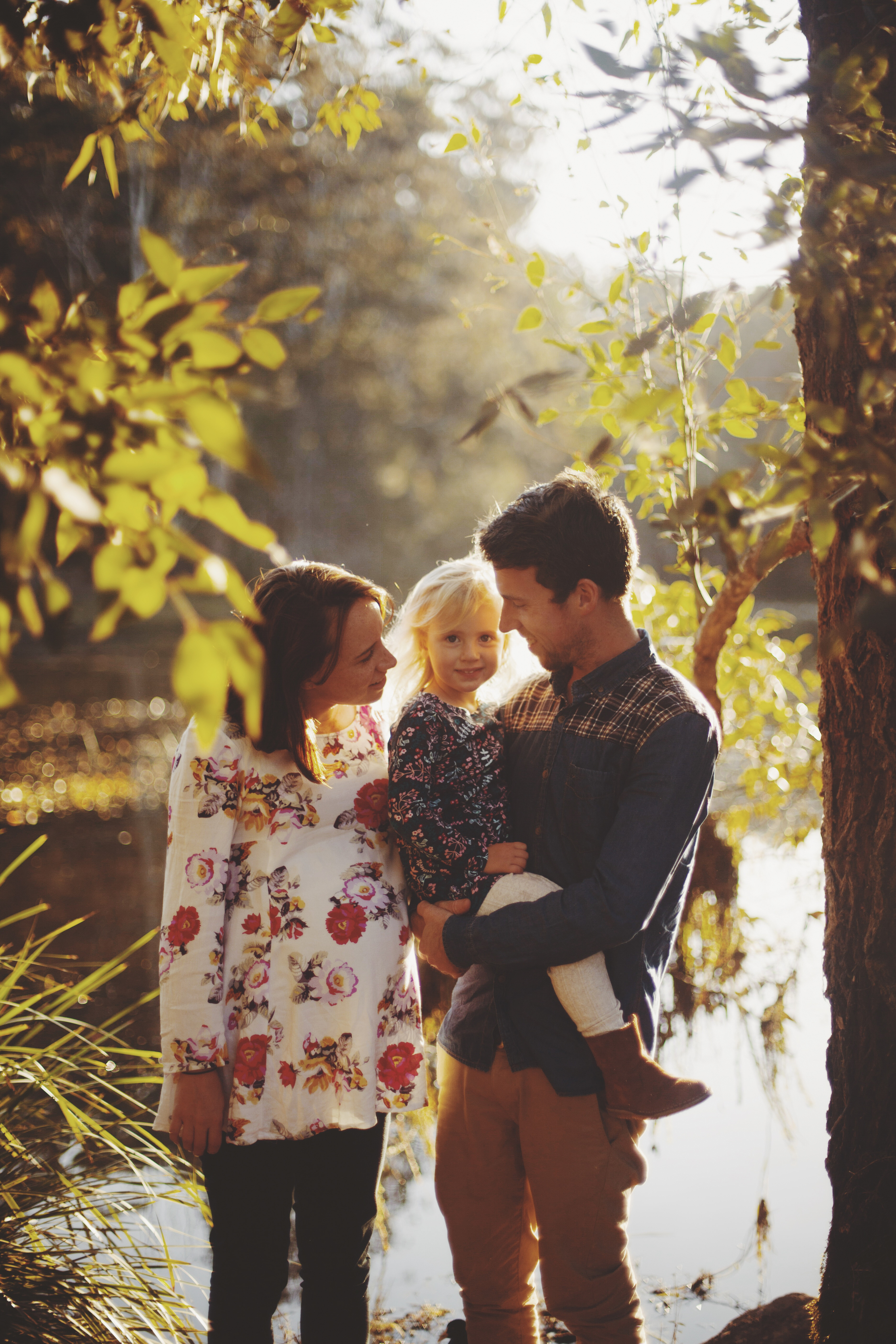 family portrait at sunset