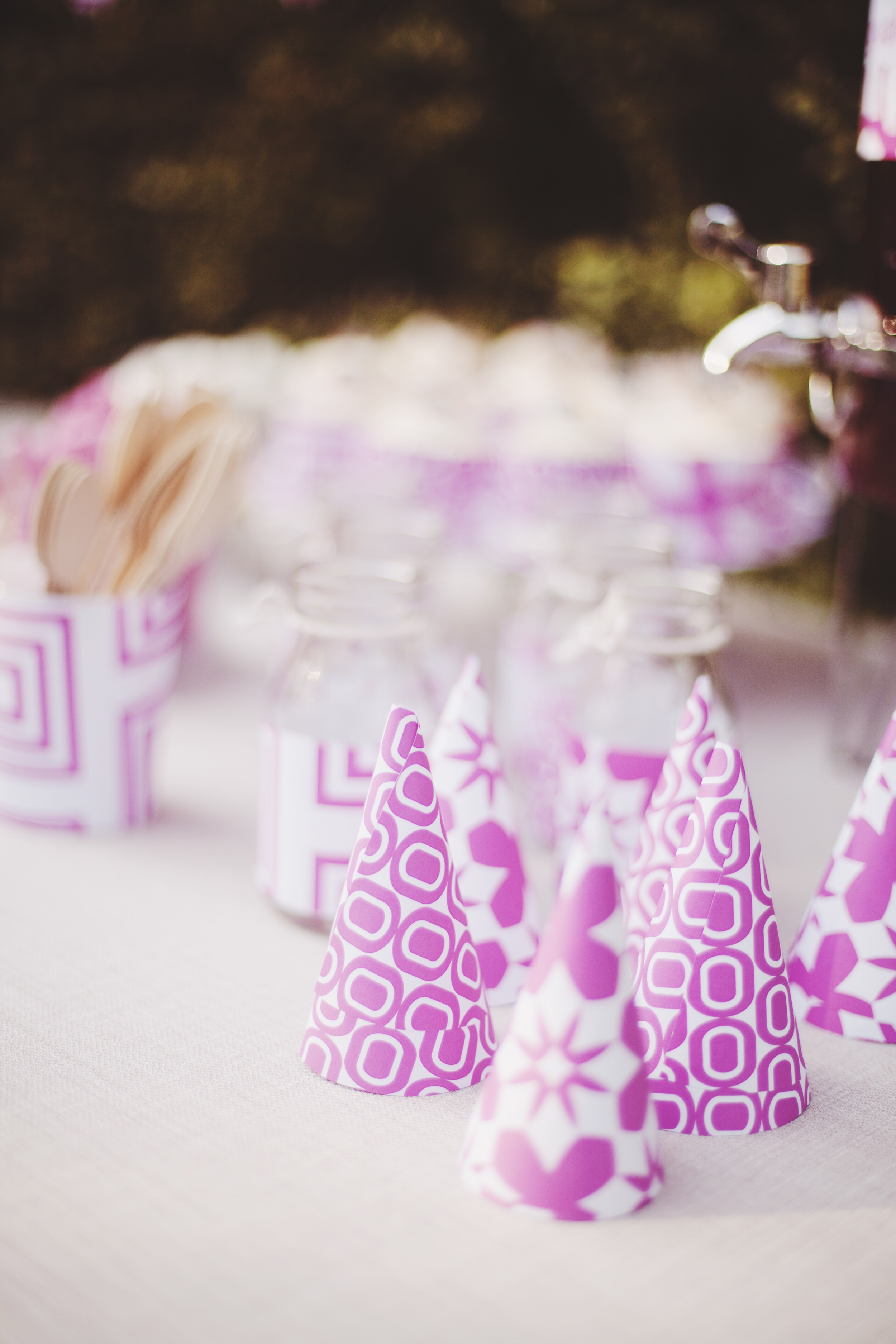 purple styled table for kids birthday