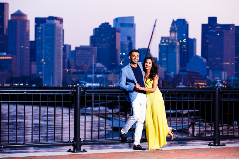 Couple of newly weds standing with Boston skyline in background-1.jpg
