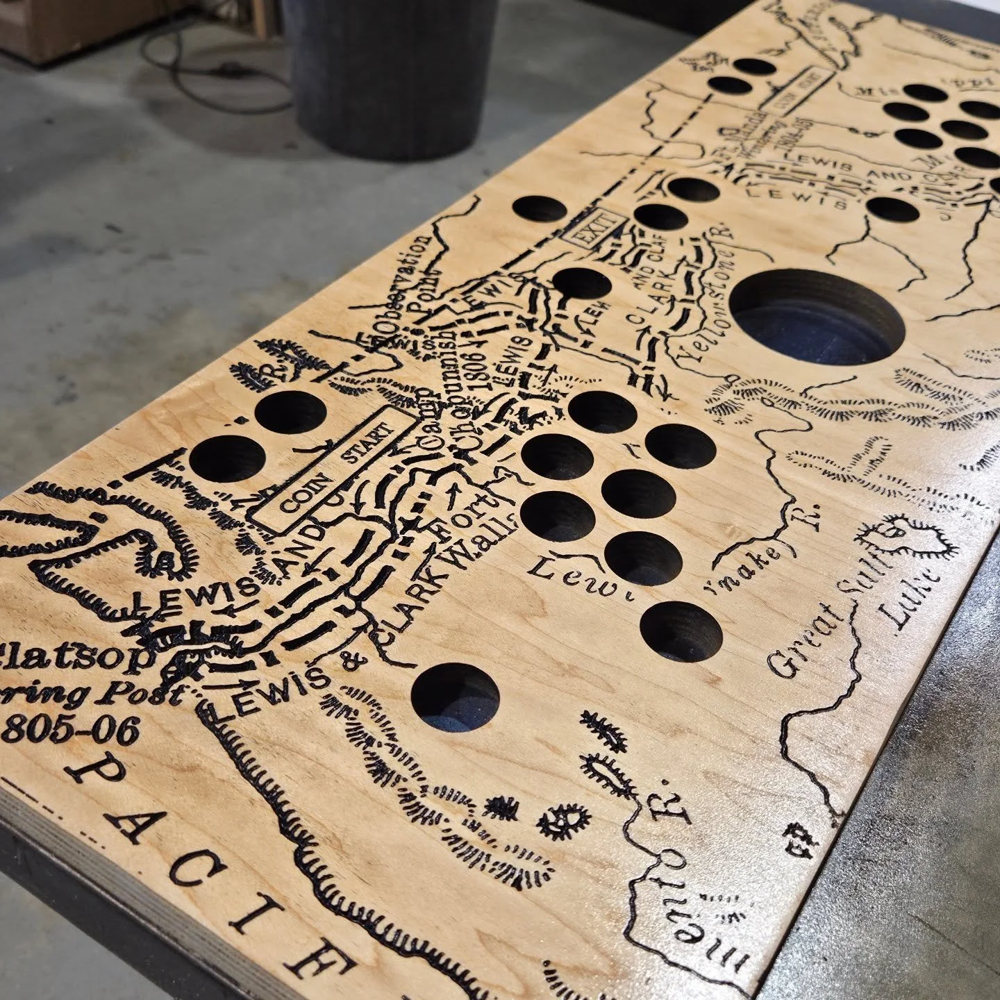 We did one like this for a customer a few years ago, he called and ordered another. Maple wood with custom carvings, nitro gloss finish.