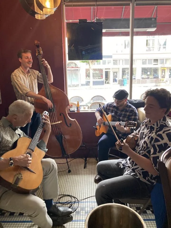  CaringtonSwing filling in tonight for Le Jazz Hot Trio plays EVERY WEDNESDAY at Scopo Divino in SF 