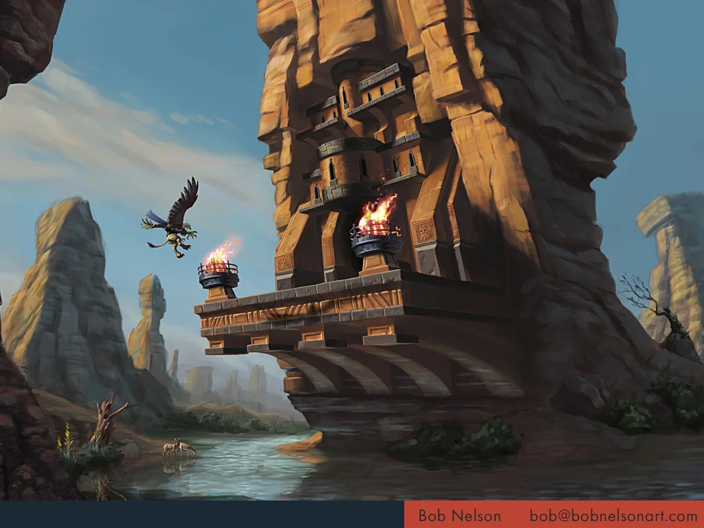 Landing at the desert fortress