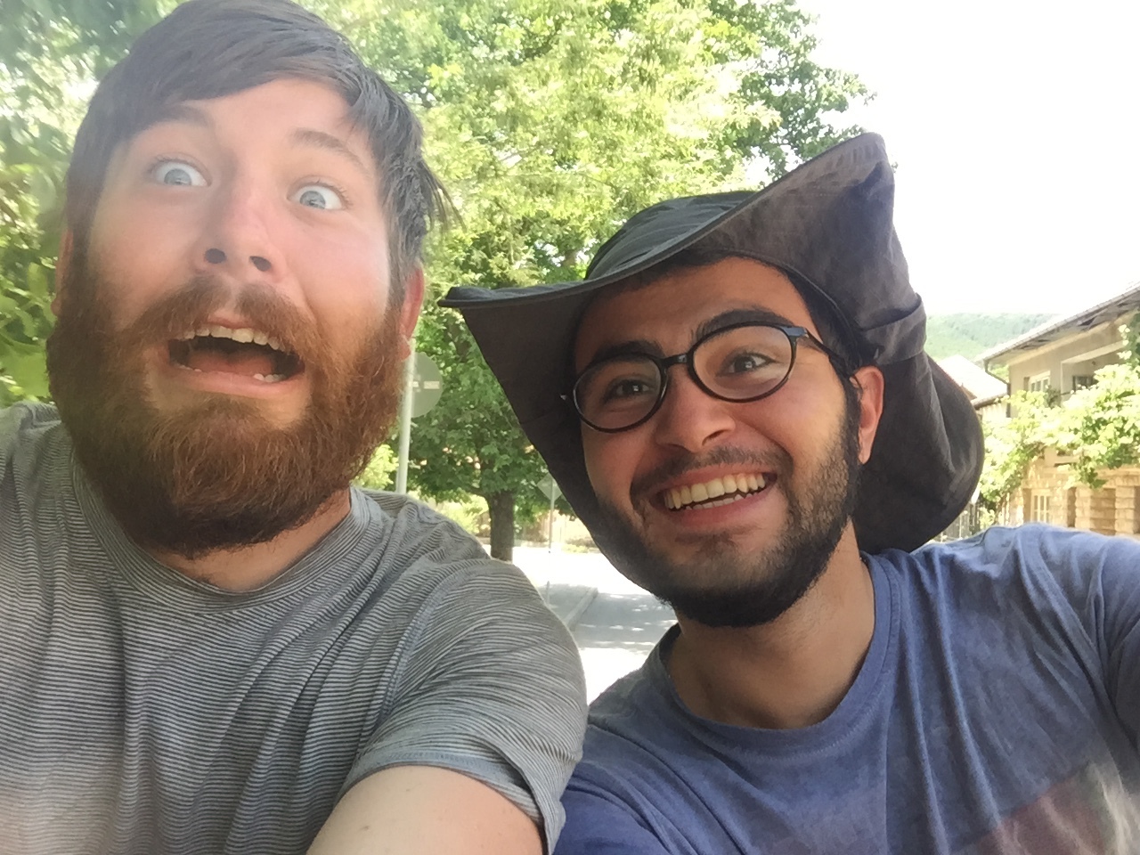 Furkan and myself holding on for dear life as we ride back to Chavdar.