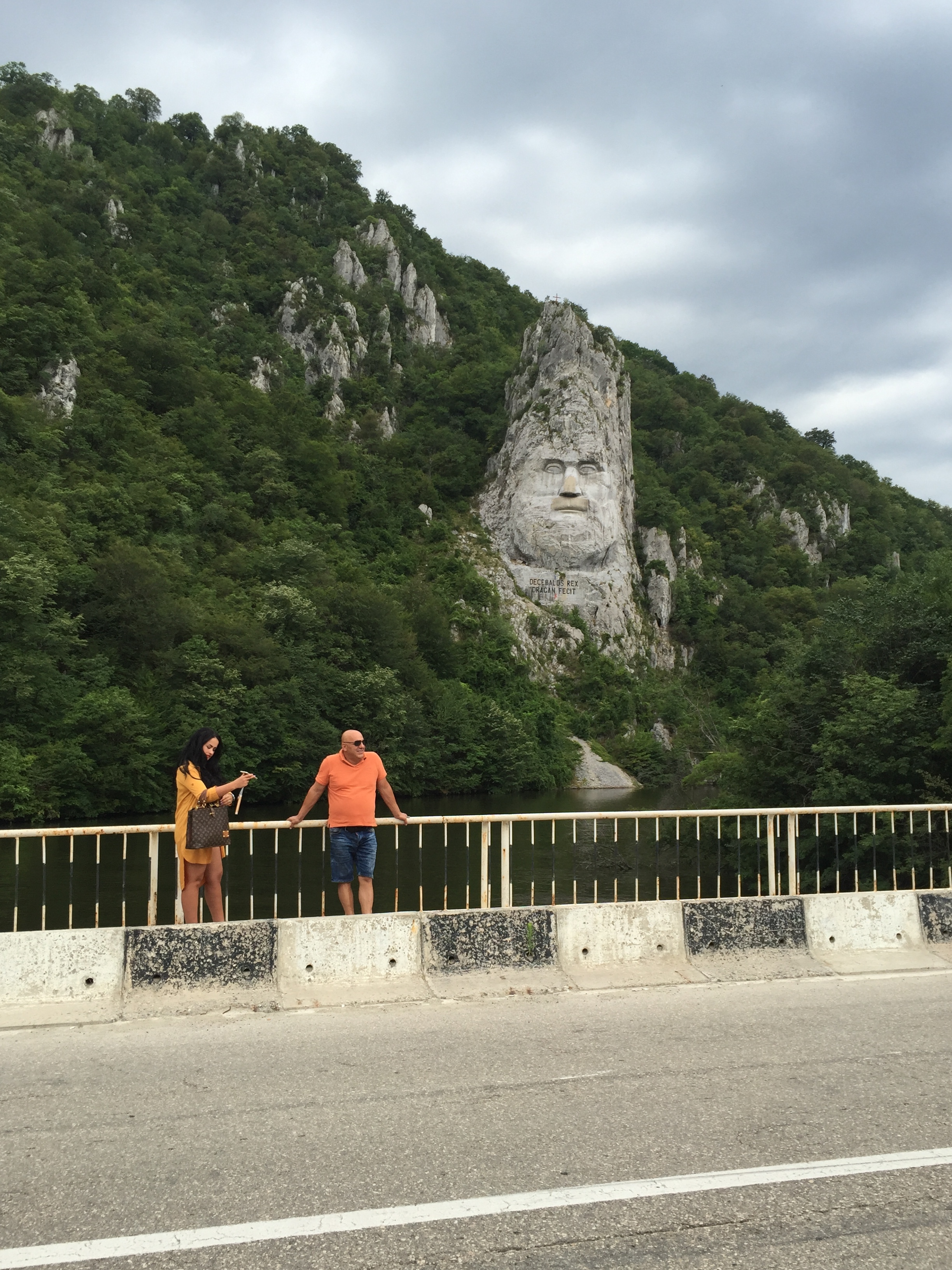 Tourists hanging out with Decebus.